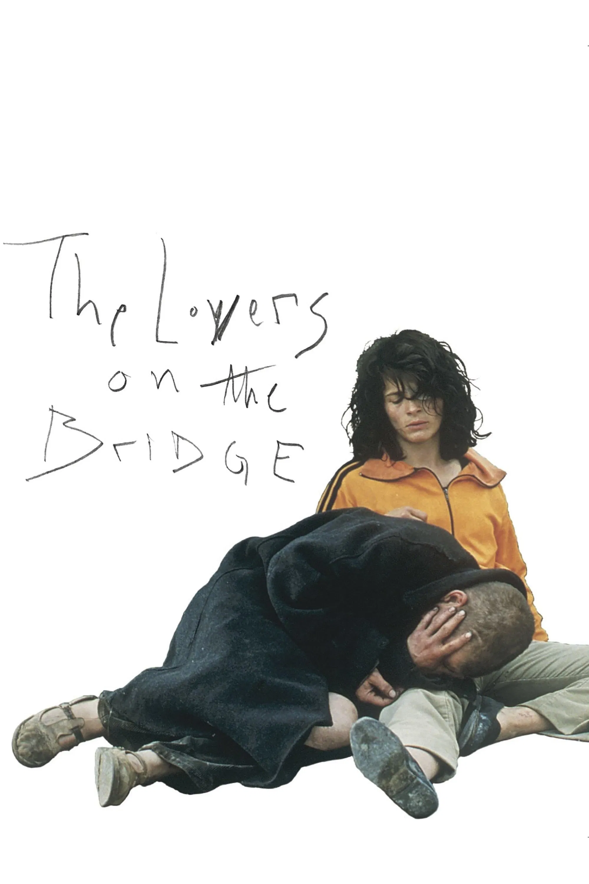 Poster chính thức của phim Phim Tâm Lý, Phim Tình Cảm "The Lovers on the Bridge" (The Lovers on the Bridge - 1991), với sự tham gia của diễn viên Juliette Binoche và Denis Lavant.