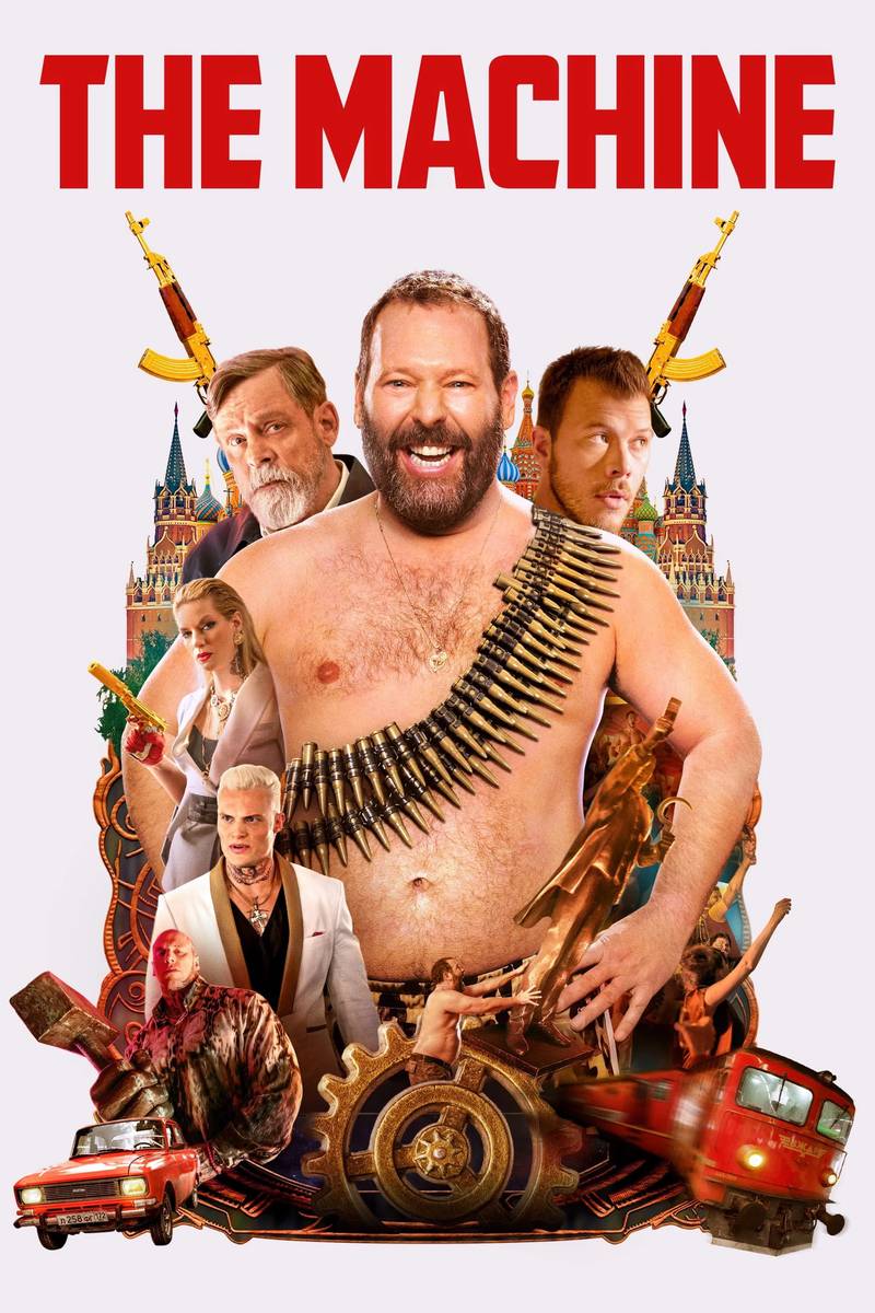 Poster chính thức của phim Phim Hài, Phim Hành Động "The Machine" (The Machine - 2023), với sự tham gia của diễn viên Bert Kreischer và Mark Hamill.