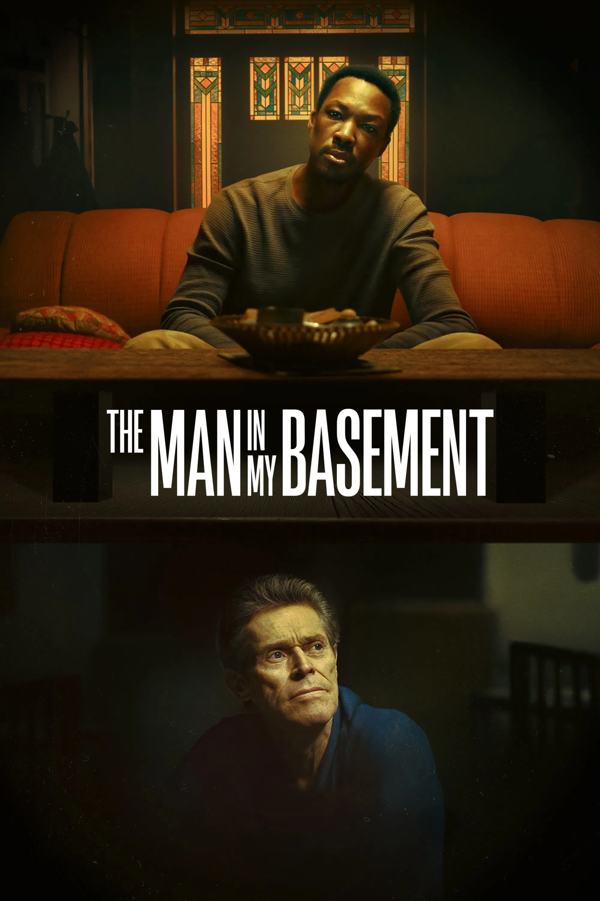 Poster chính thức của phim Phim Kinh Dị, Phim Bí Ẩn "The Man in My Basement" (The Man in My Basement - 2025), với sự tham gia của diễn viên Corey Hawkins và Willem Dafoe.