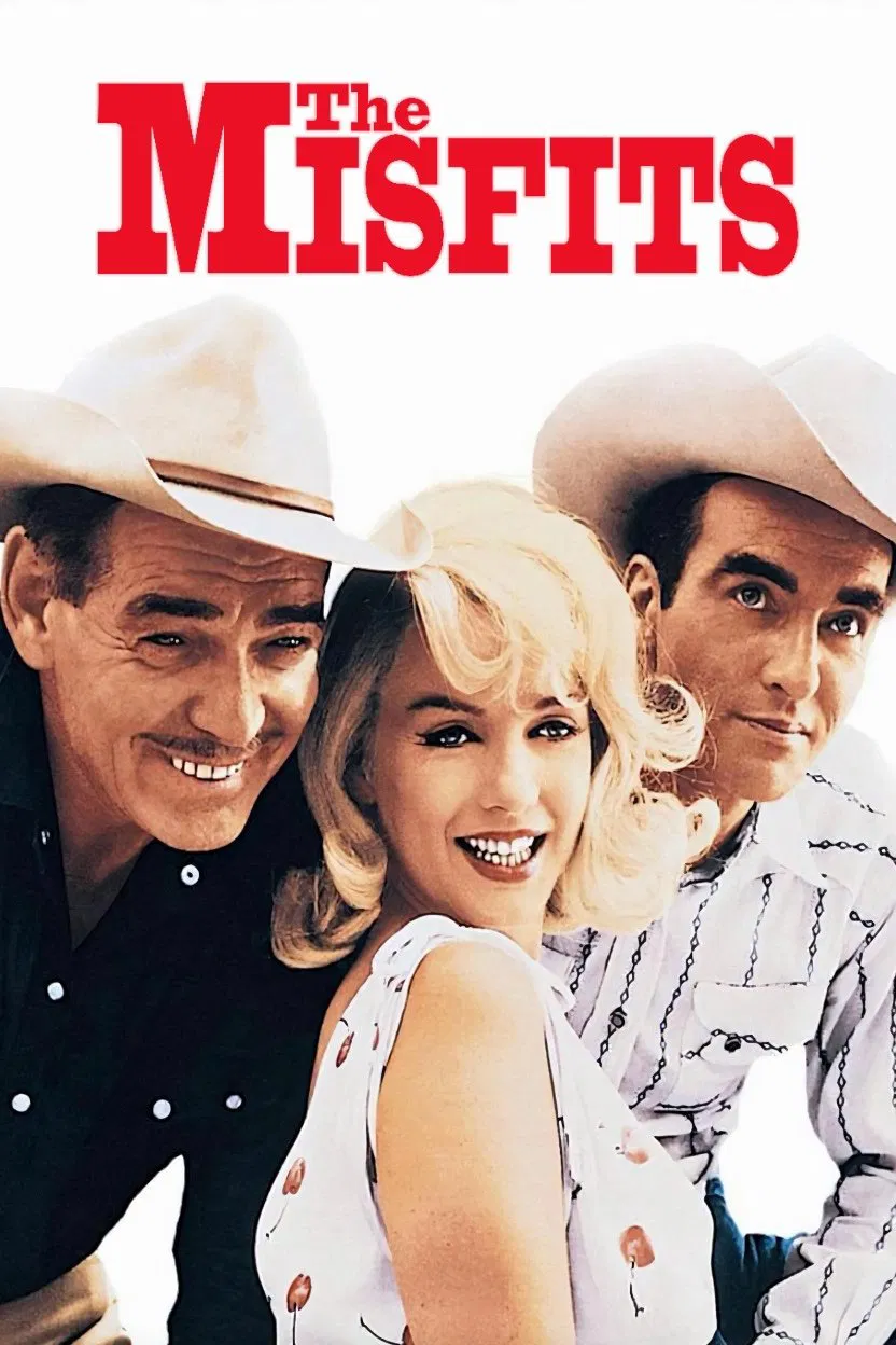 Poster chính thức của phim Phim Miền Tây, Phim Tâm Lý "The Misfitss" (The Misfits - 1961), với sự tham gia của diễn viên Marilyn Monroe và Clark Gable.