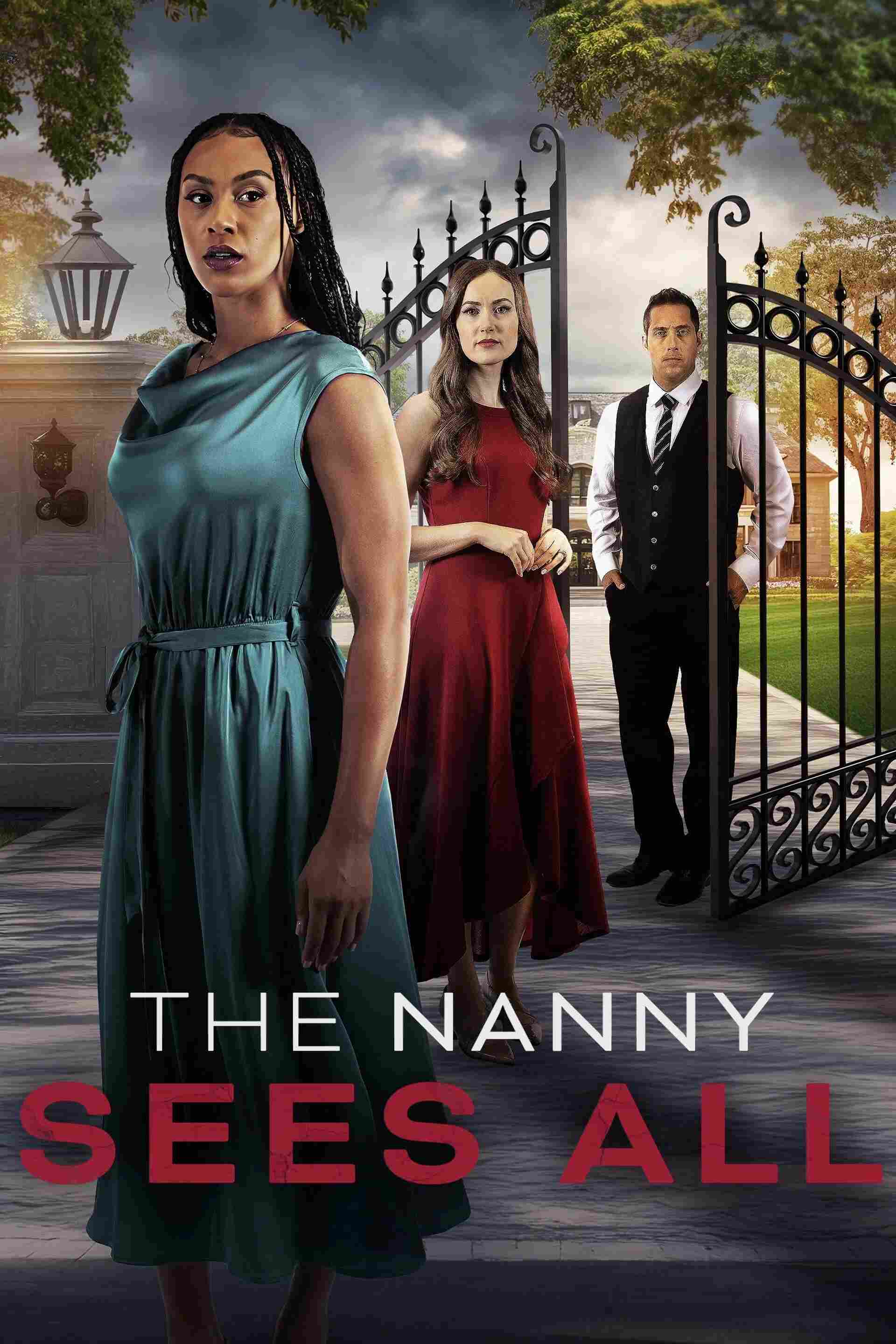 Poster chính thức của phim Phim Tâm Lý, Phim Giật Gân "The Nanny Sees All" (The Nanny Sees All - 2025), với sự tham gia của diễn viên Erica Anderson và Julia Borsellino.