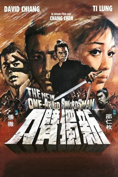Poster chính thức của phim Phim Hành Động, Phim Tâm Lý "The New One-Armed Swordsman" (The New One-Armed Swordsman - 1971), với sự tham gia của diễn viên Khương Đại Vệ và Địch Long.