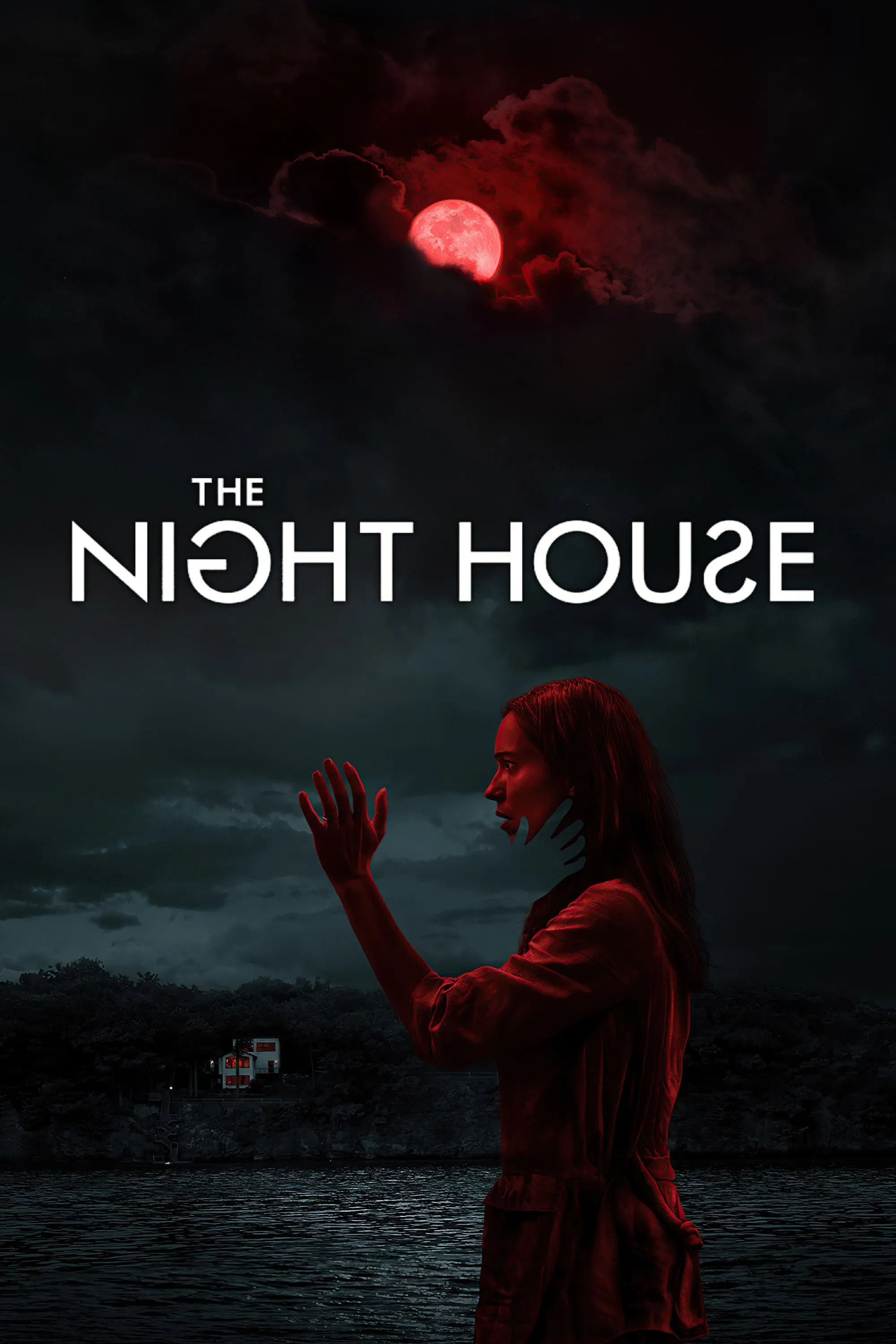 Poster chính thức của phim Phim Kinh Dị, Phim Bí Ẩn "The Night House" (The Night House - 2021), với sự tham gia của diễn viên Rebecca Hall và Sarah Goldberg.
