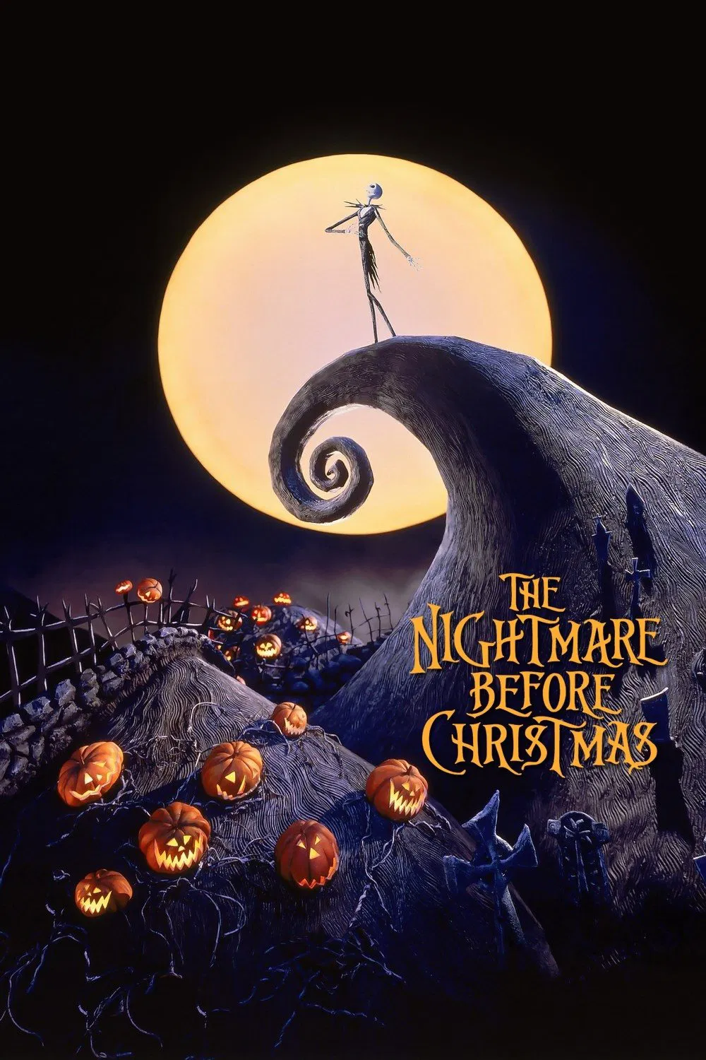 Poster chính thức của phim Phim Giả Tượng, Phim Hoạt Hình "The Nightmare Before Christmas" (The Nightmare Before Christmas - 1993), với sự tham gia của diễn viên Danny Elfman và Chris Sarandon.