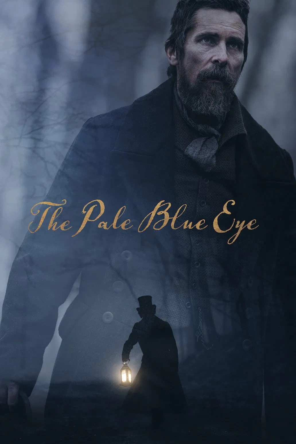 Poster chính thức của phim Phim Giật Gân, Phim Hình Sự "The Pale Blue Eye" (The Pale Blue Eye - 2022), với sự tham gia của diễn viên Christian Bale và Harry Melling.