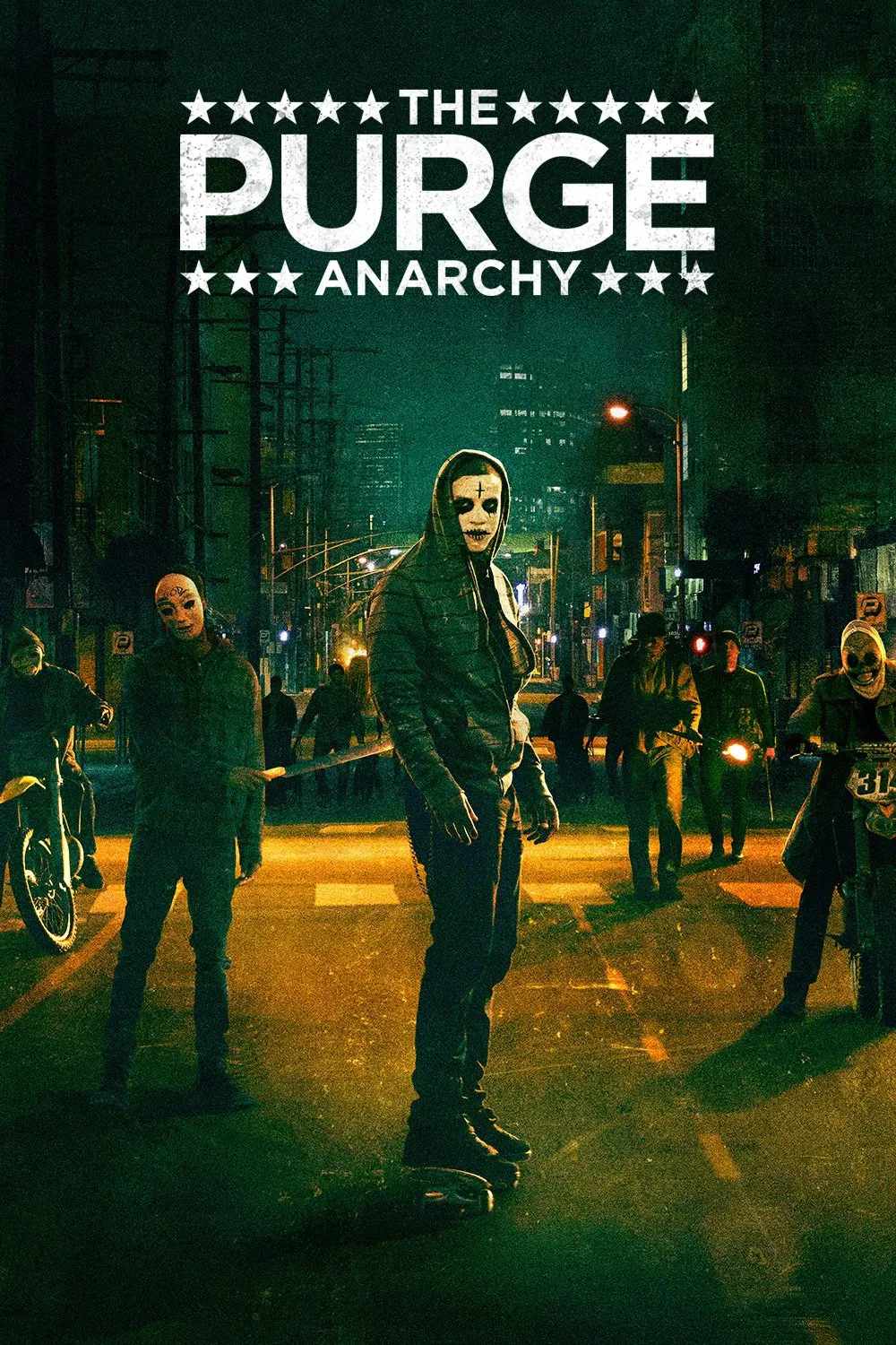 Poster chính thức của phim Phim Kinh Dị, Phim Giật Gân "The Purge: Anarchy" (The Purge: Anarchy - 2014), với sự tham gia của diễn viên Frank Grillo và Carmen Ejogo.