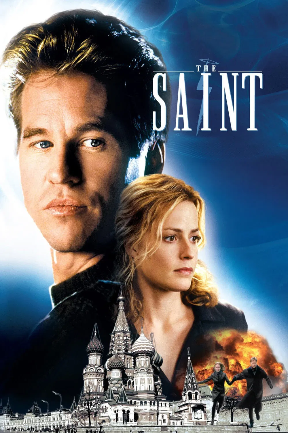 Poster chính thức của phim Phim Giật Gân, Phim Hành Động "The Saint" (The Saint - 1997), với sự tham gia của diễn viên Val Kilmer và Elisabeth Shue.