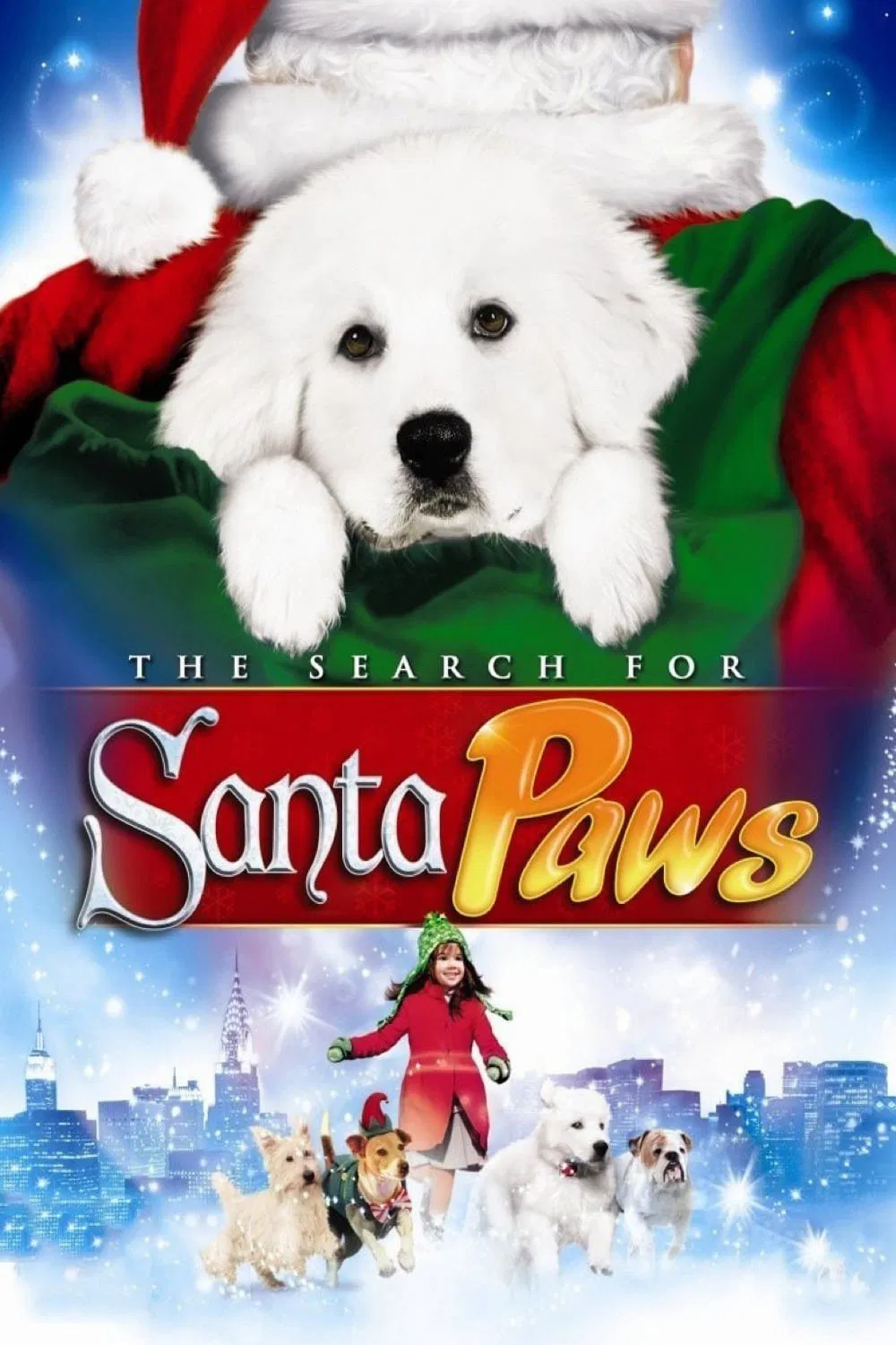 Poster chính thức của phim Phim Gia Đình, Phim Phiêu Lưu "The Search for Santa Paws" (The Search for Santa Paws - 2010), với sự tham gia của diễn viên Kaitlyn Maher và Madison Pettis.