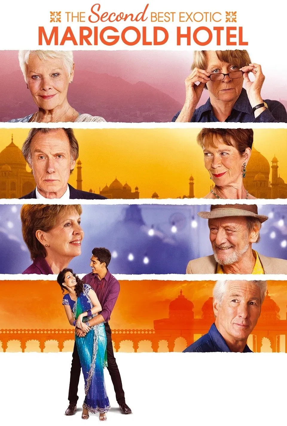 Poster chính thức của phim Phim Tâm Lý, Phim Hài "The Second Best Exotic Marigold Hotel" (The Second Best Exotic Marigold Hotel - 2015), với sự tham gia của diễn viên Dev Patel và Judi Dench.