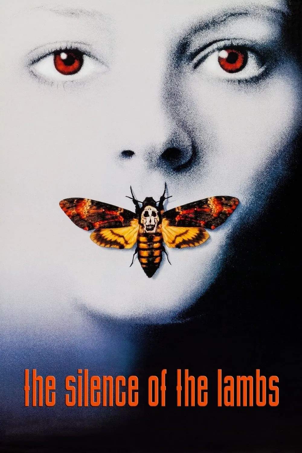 Poster chính thức của phim Phim Hình Sự, Phim Giật Gân "The Silence of the Lambs" (The Silence of the Lambs - 1991), với sự tham gia của diễn viên Jodie Foster và Anthony Hopkins.