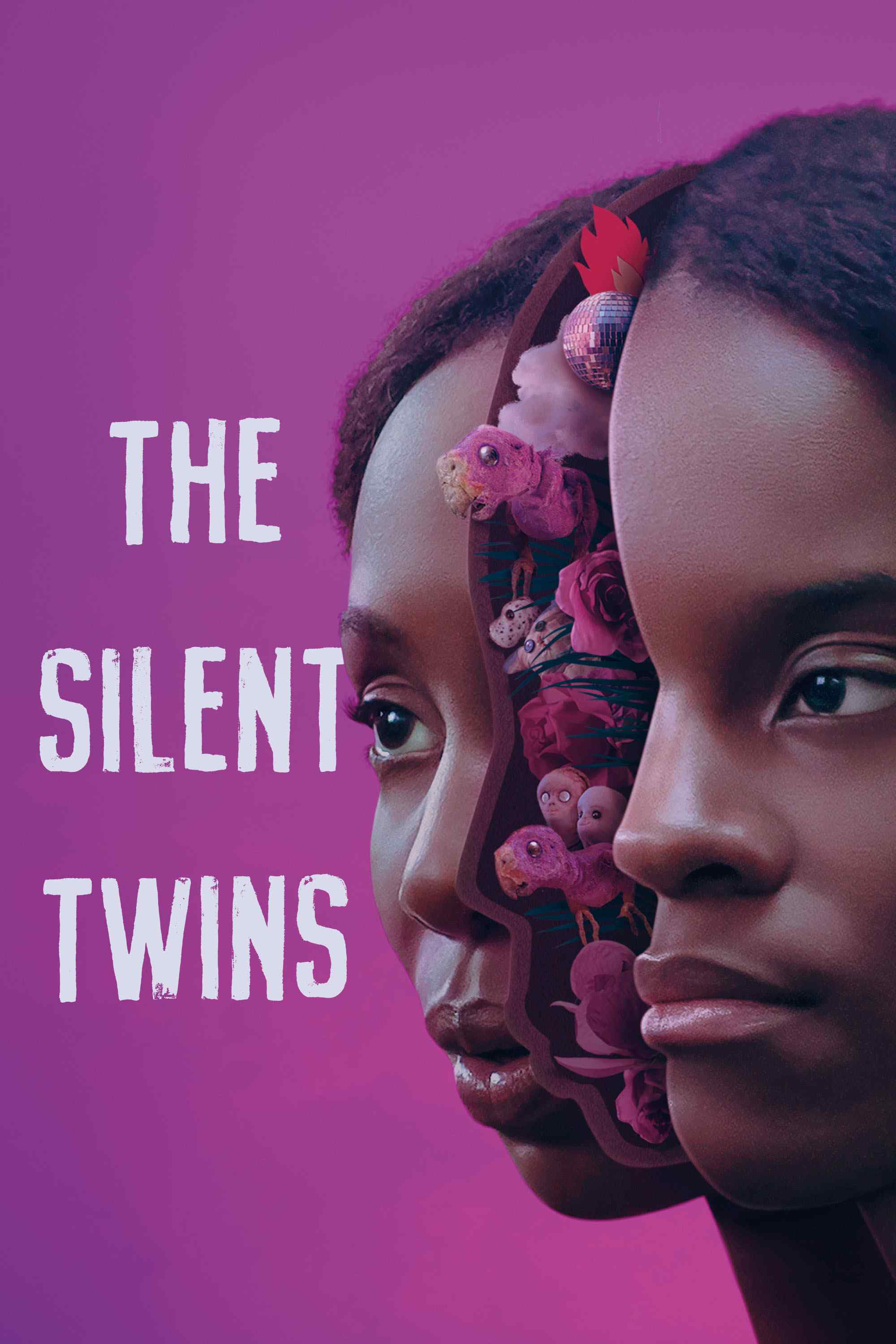 Poster chính thức của phim Phim Tâm Lý "The Silent Twins" (The Silent Twins - 2022), với sự tham gia của diễn viên Letitia Wright và Tamara Lawrance.
