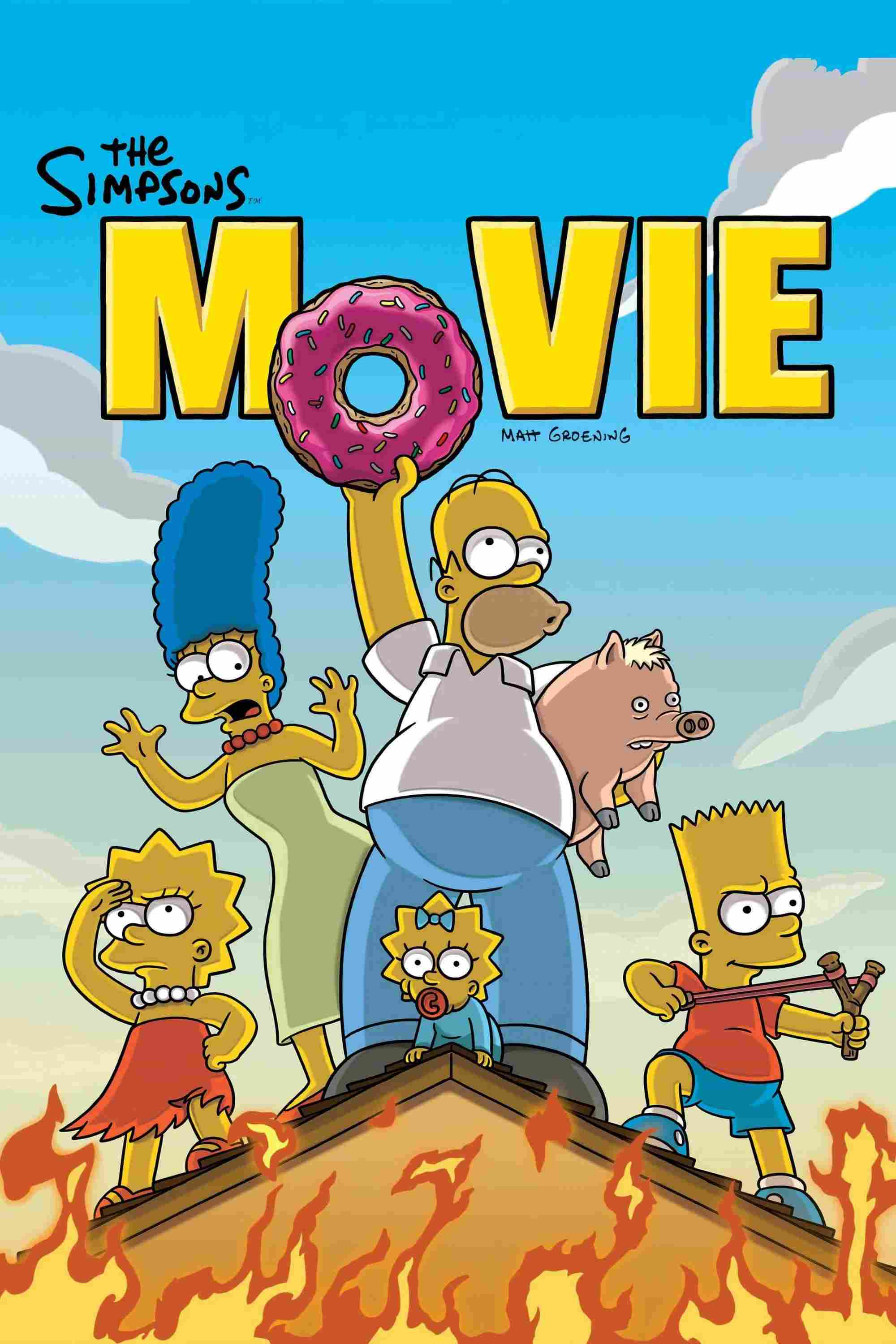 Poster chính thức của phim Phim Hoạt Hình, Phim Hài "The Simpsons Movie" (The Simpsons Movie - 2007), với sự tham gia của diễn viên Dan Castellaneta và Julie Kavner.