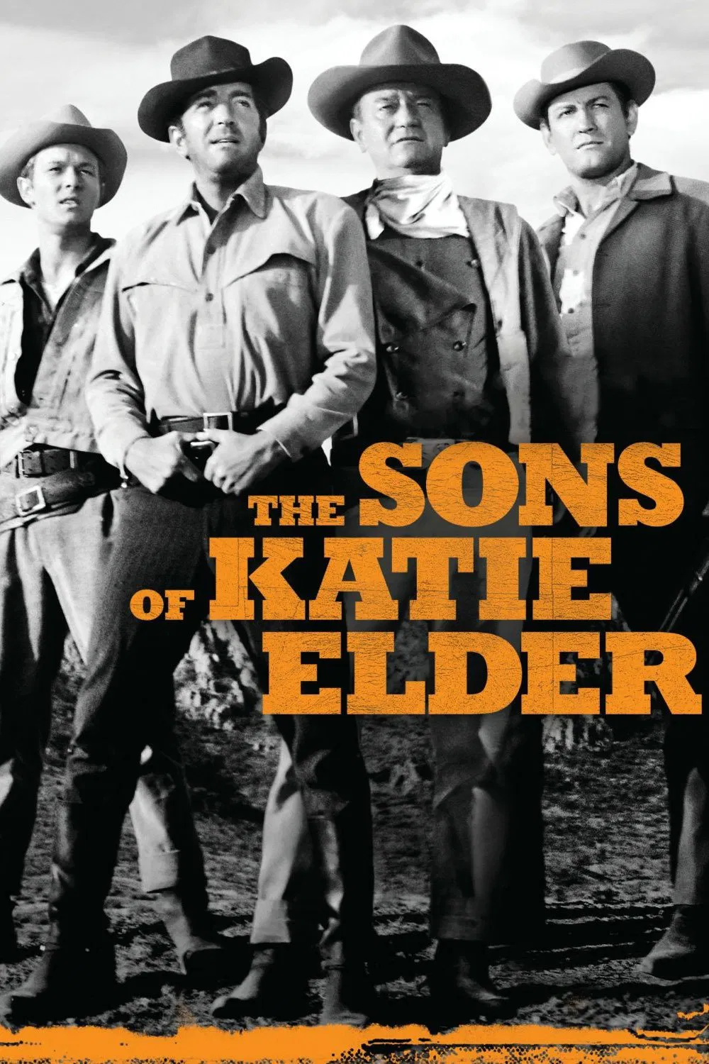 Poster chính thức của phim Phim Miền Tây "The Sons of Katie Elder" (The Sons of Katie Elder - 1965), với sự tham gia của diễn viên John Wayne và Dean Martin.