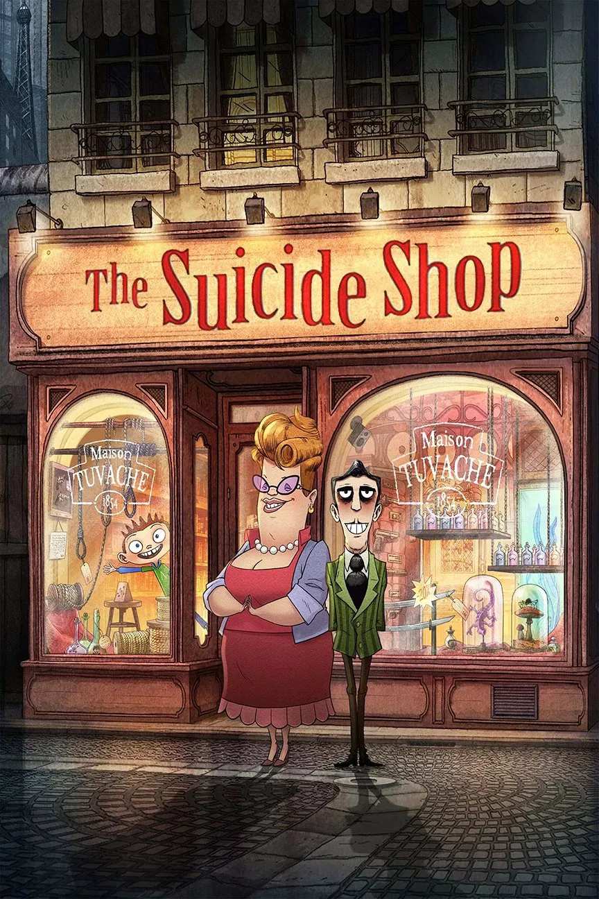 Poster chính thức của phim Phim Hài, Phim Hoạt Hình "The Suicide Shop" (The Suicide Shop - 2012), với sự tham gia của diễn viên Bernard Alane và Isabelle Spade.