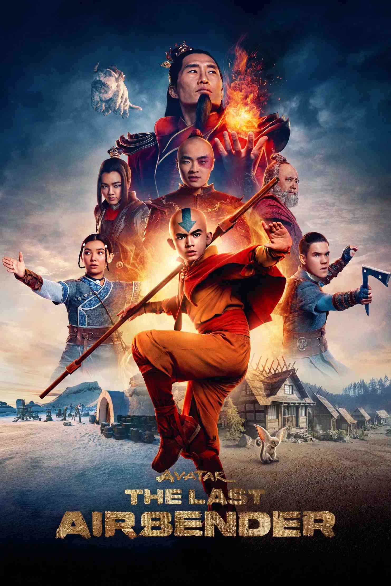 Poster chính thức của phim Phim Hành Động & Phiêu Lưu, Phim Tâm Lý "Thế Thần: Ngự khí sư cuối cùng" (Avatar the Last Airbender - 2024), với sự tham gia của diễn viên Gordon Cormier và Kiawentiio.