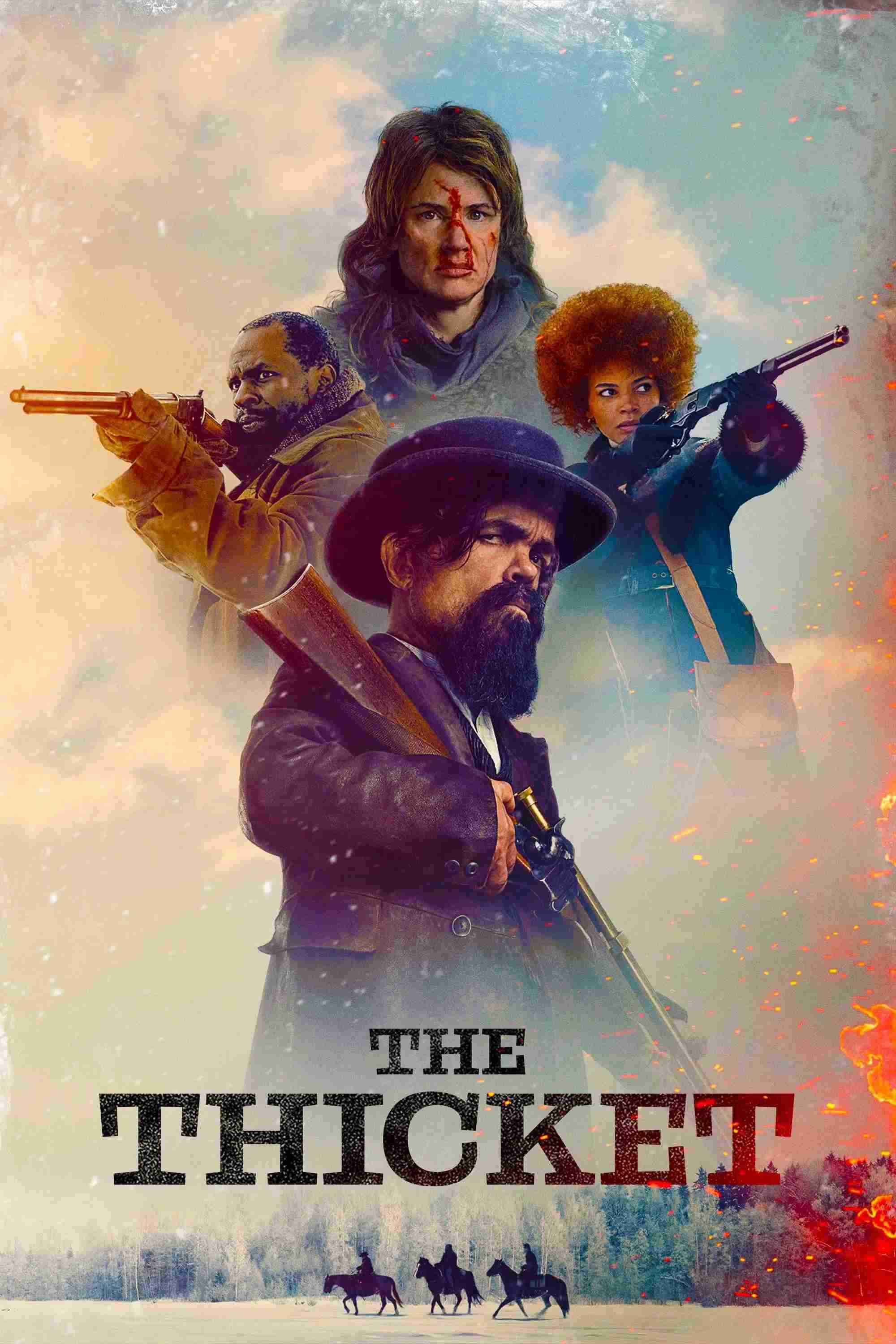 Poster chính thức của phim Phim Miền Tây, Phim Hình Sự "The Thicket" (The Thicket - 2024), với sự tham gia của diễn viên Peter Dinklage và Juliette Lewis.