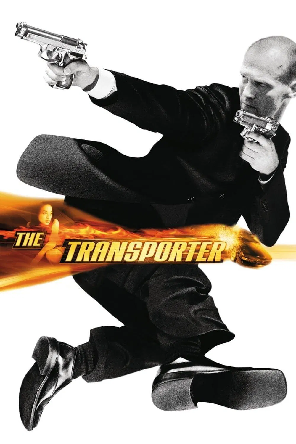 Poster chính thức của phim Phim Hành Động, Phim Hình Sự "Người Vận Chuyển" (The Transporter - 2002), với sự tham gia của diễn viên Jason Statham và Thư Kỳ.
