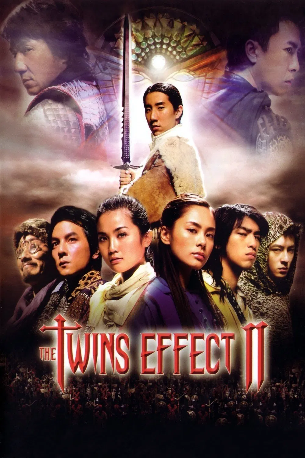 Poster chính thức của phim Phim Hành Động, Phim Phiêu Lưu "The Twins Effect II" (The Twins Effect II - 2004), với sự tham gia của diễn viên Chân Tử Đan và Jaycee Chan.