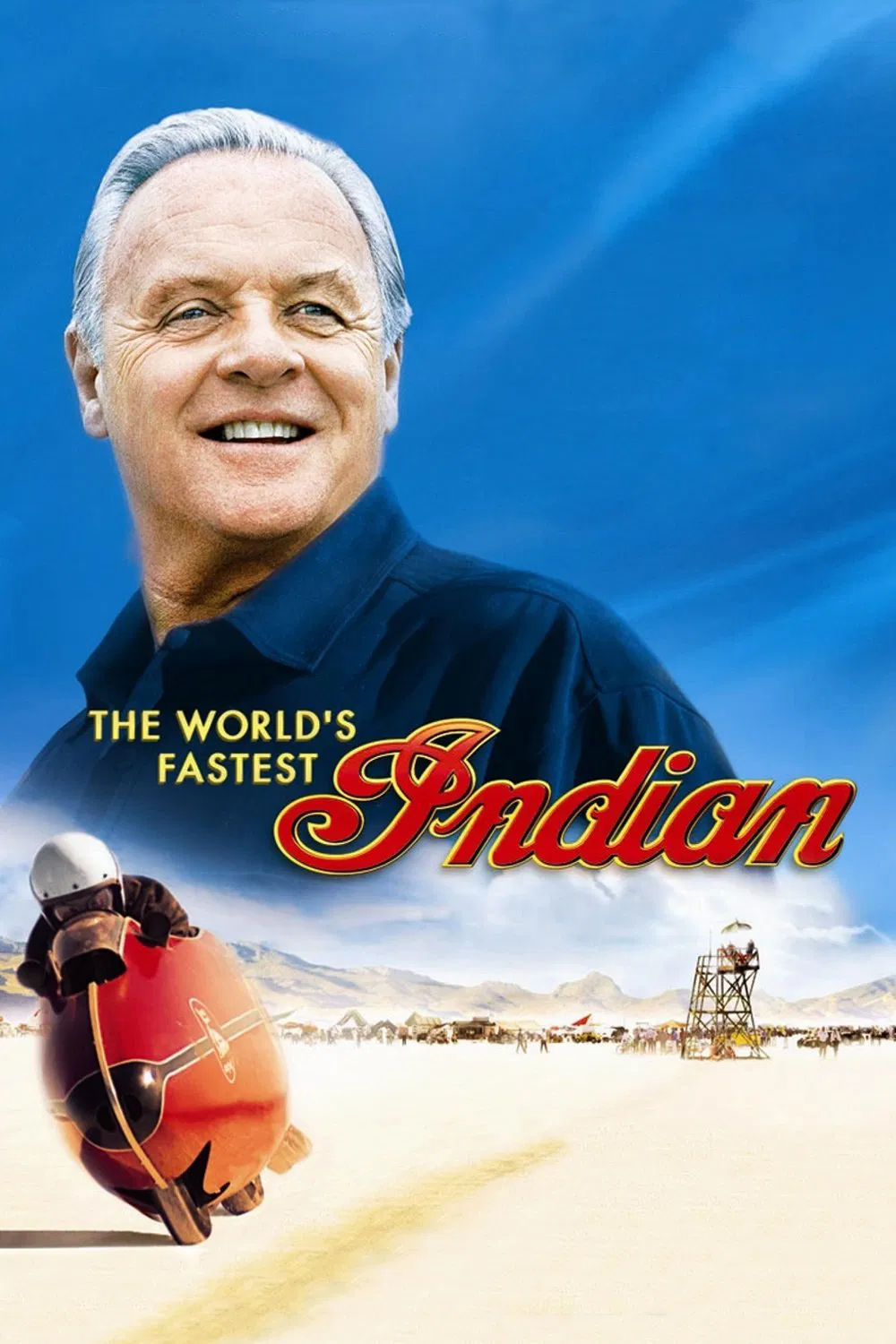 Poster chính thức của phim Phim Tâm Lý, Phim Phiêu Lưu "The World's Fastest Indian" (The World's Fastest Indian - 2005), với sự tham gia của diễn viên Anthony Hopkins và Walton Goggins.