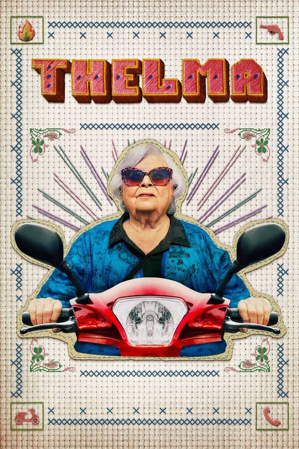 Poster chính thức của phim Phim Hành Động, Phim Hài "Thelma" (Thelma - 2024), với sự tham gia của diễn viên June Squibb và Fred Hechinger.