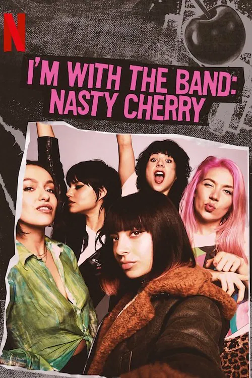 Poster chính thức của phim Phim Tài Liệu, Truyền Hình Thực Tế "Theo chân ban nhạc: Nasty Cherry" (I'm with the Band: Nasty Cherry - 2019), với sự tham gia của diễn viên Charli xcx và Gabbriette.