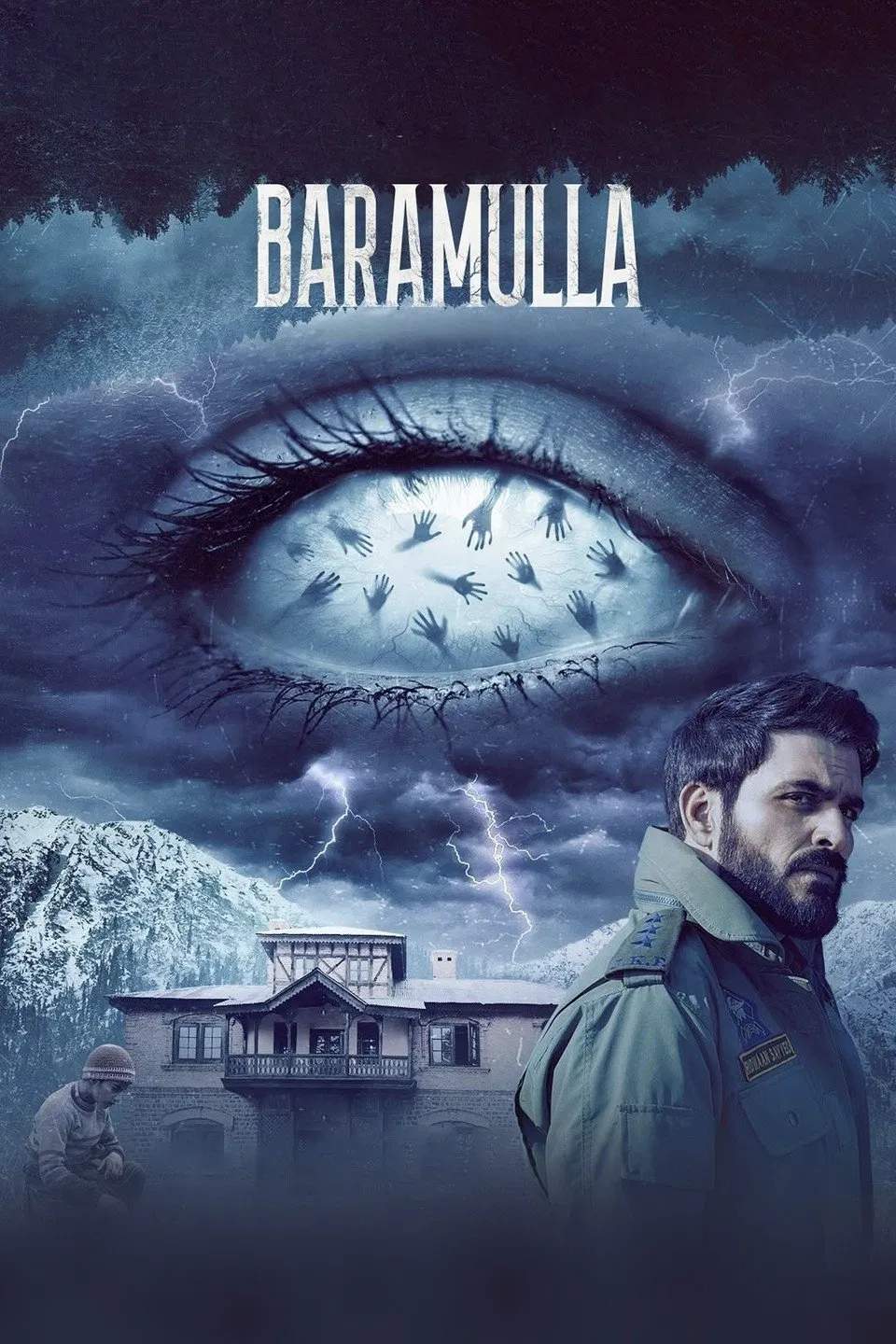 Poster chính thức của phim Phim Kinh Dị "Thị Trấn Baramulla" (Baramulla - 2025), với sự tham gia của diễn viên Manav Kaul và Baby Kiara Khanna.