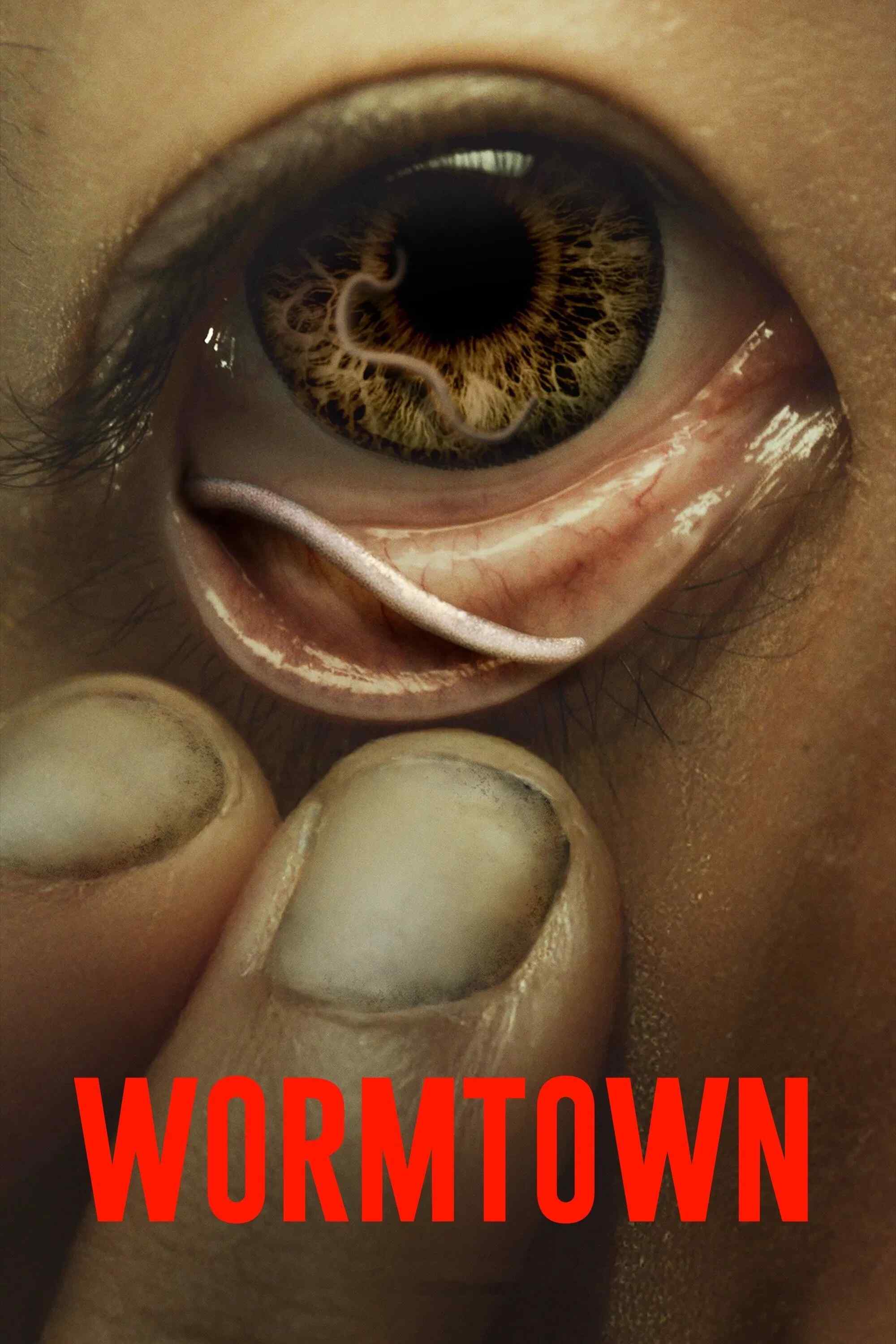 Poster chính thức của phim Phim Viễn Tưởng, Phim Kinh Dị "Thị trấn giun đất" (Wormtown - 2025), với sự tham gia của diễn viên Maggie Lou Rader và Jordan Mullins.