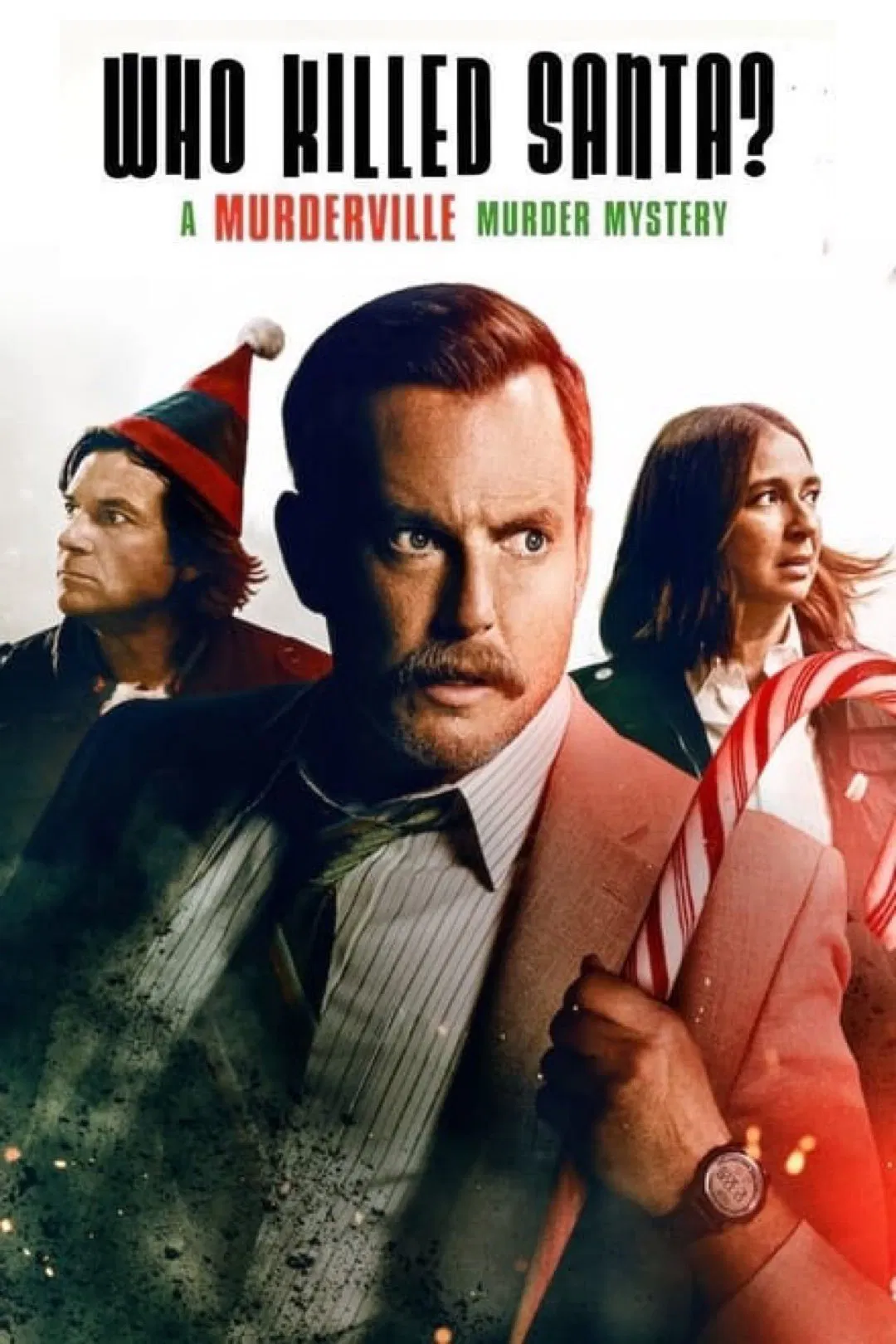Poster chính thức của phim Phim Hài, Phim Hình Sự "Thị Trấn Mưu Sát: Ai Đã Giết Santa?" (Who Killed Santa? A Murderville Murder Mystery - 2022), với sự tham gia của diễn viên Will Arnett và Jason Bateman.