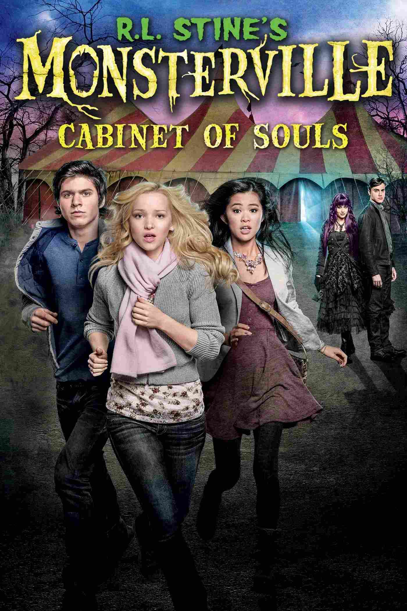 Poster chính thức của phim Phim Hài, Phim Kinh Dị "Thị trấn quái vật của R.L.Stine: Căn phòng linh hồn" (R.L. Stine's Monsterville: The Cabinet of Souls - 2015), với sự tham gia của diễn viên Dove Cameron và Braeden Lemasters.