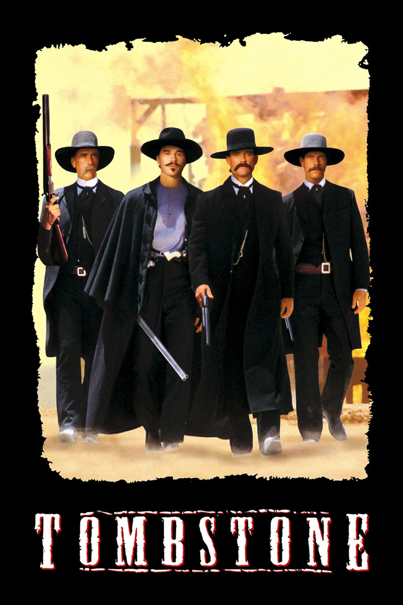 Poster chính thức của phim Phim Miền Tây, Phim Hành Động "Thị Trấn Tombstone" (Tombstone - 1993), với sự tham gia của diễn viên Kurt Russell và Val Kilmer.