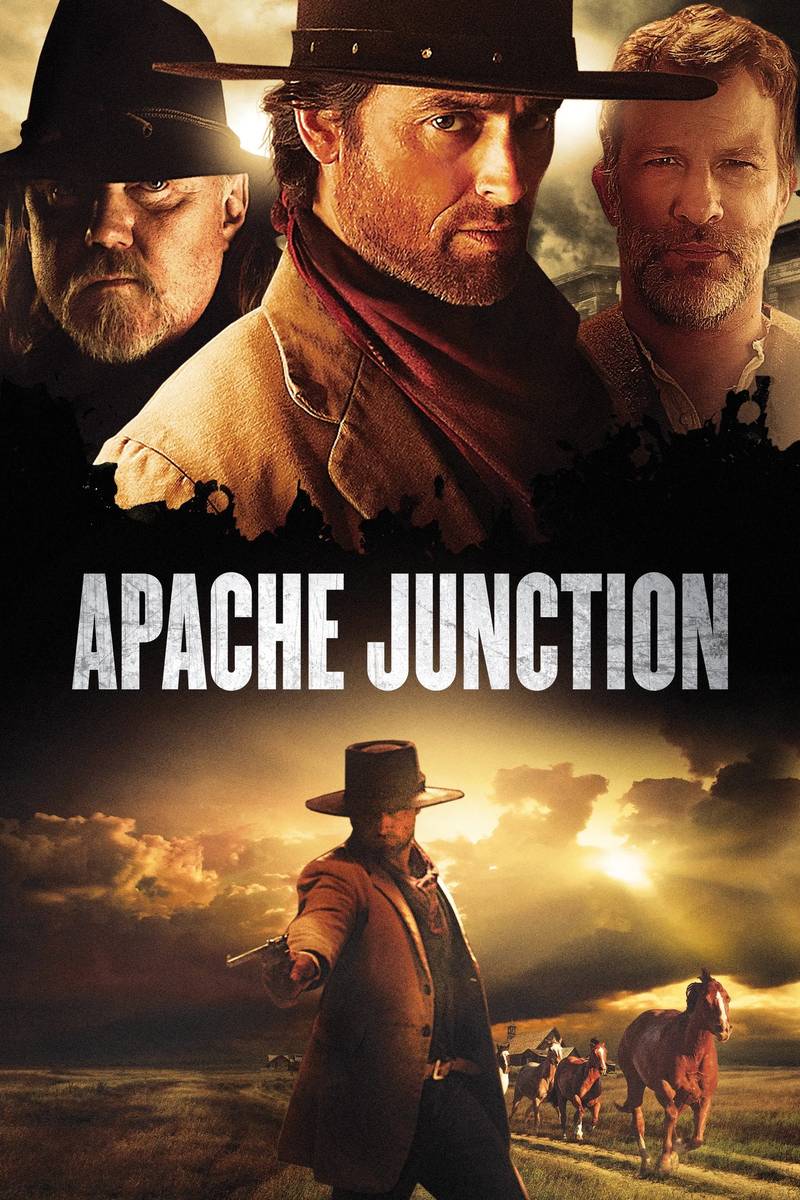 Poster chính thức của phim Phim Miền Tây, Phim Hành Động "Thị Trấn Vô Pháp" (Apache Junction - 2021), với sự tham gia của diễn viên Stuart Townsend và Scout Taylor-Compton.