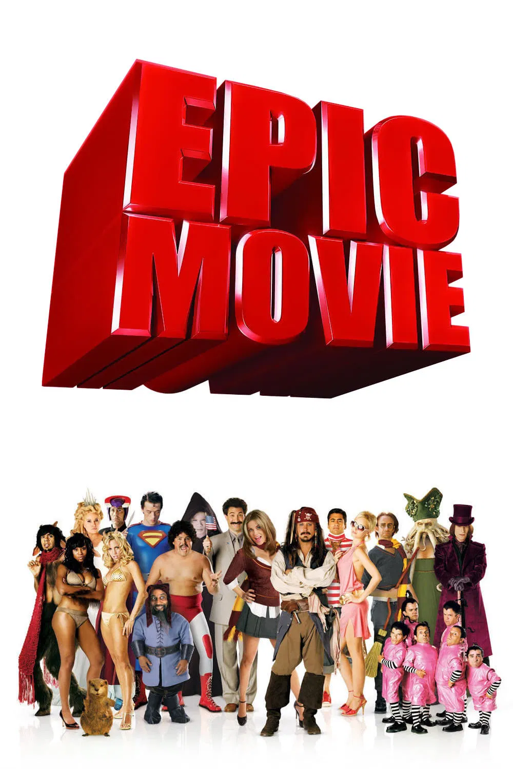 Poster chính thức của phim Phim Hài, Phim Phiêu Lưu "Thiên Anh Hùng Ca" (Epic Movie - 2007), với sự tham gia của diễn viên Kal Penn và Adam Campbell.