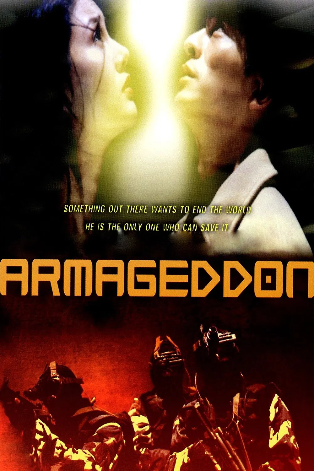 Poster chính thức của phim Phim Hành Động, Phim Giả Tượng "Thiên Địa Hùng Tâm" (Armageddon - 1997), với sự tham gia của diễn viên Lưu Đức Hoa và Lý Gia Hân.