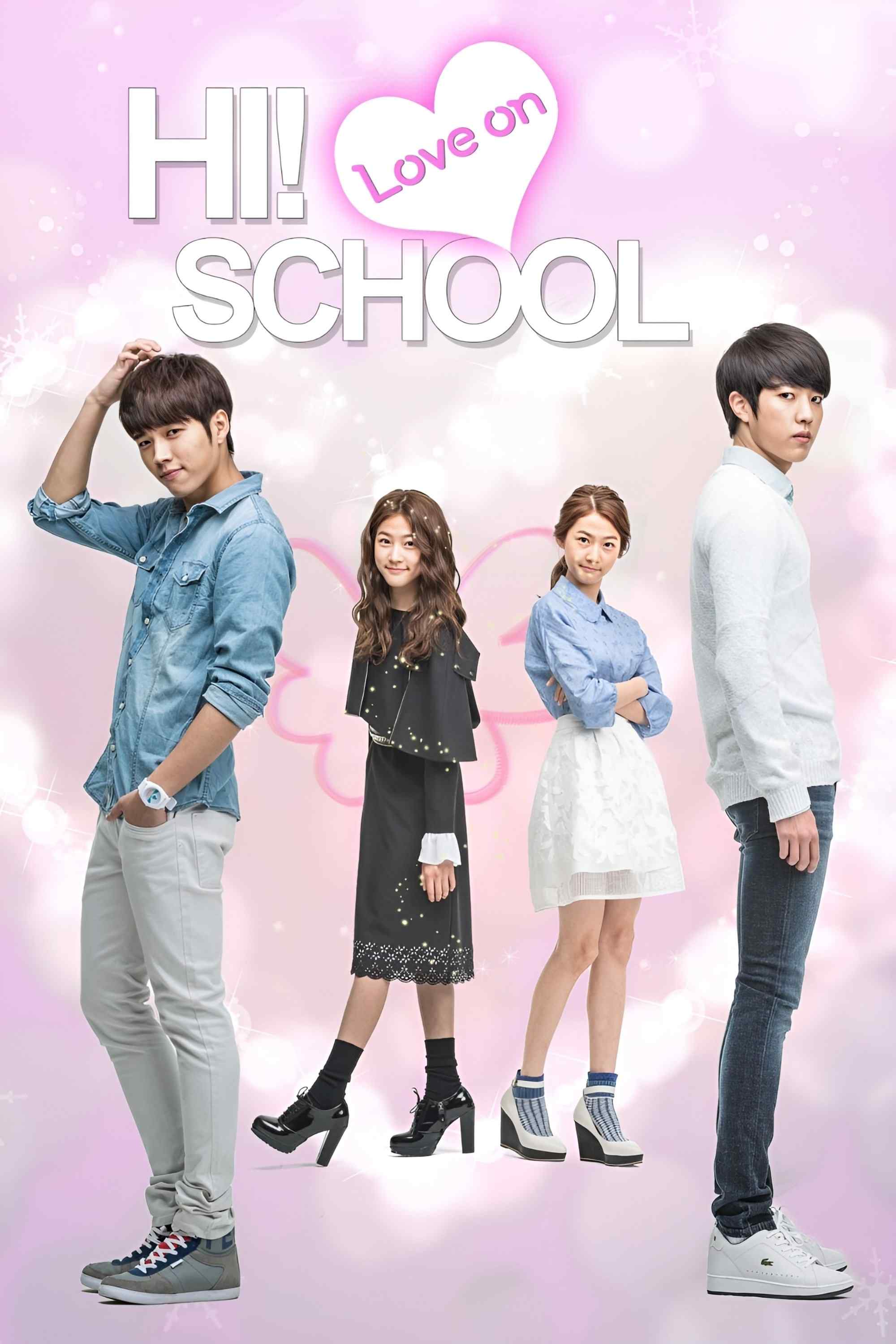 Poster chính thức của phim Phim Viễn Tưởng & Giả Tưởng, Phim Hài "Thiên Thần Biết Yêu" (Hi! School - Love On - 2014), với sự tham gia của diễn viên Kim Sae-ron và Nam Woo-hyun.