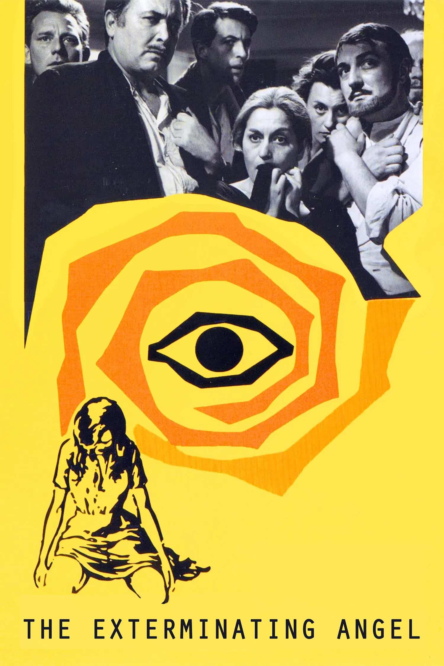 Poster chính thức của phim Phim Hài, Phim Tâm Lý "Thiên Thần Hủy Diệt" (The Exterminating Angel - 1962), với sự tham gia của diễn viên Silvia Pinal và Jacqueline Andere.