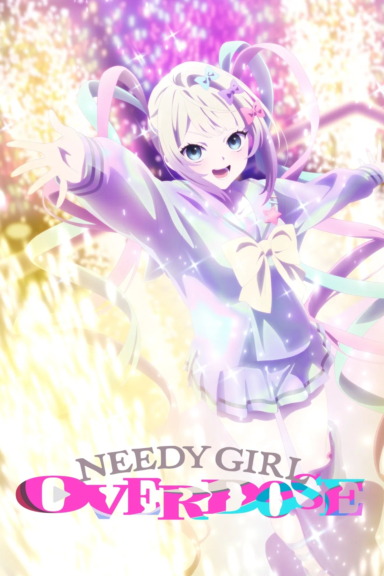 Poster chính thức của phim Phim Hoạt Hình, Phim Tâm Lý "Thiên Thần Internet" (NEEDY GIRL OVERDOSE - 2026), với sự tham gia của diễn viên Rina Kawaguchi và Satsuki Shiina.