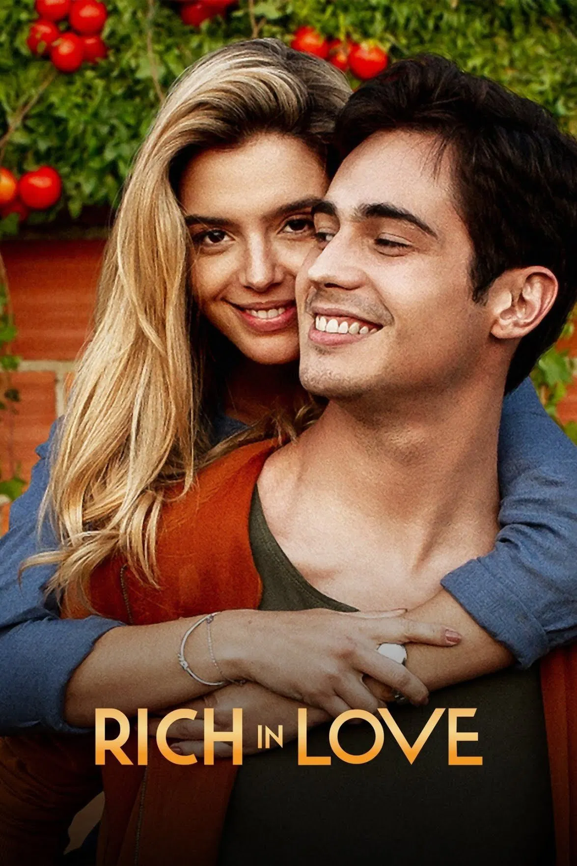 Poster chính thức của phim Phim Tình Cảm, Phim Hài "Thiếu Gia Giả Nghèo" (Rich in Love - 2020), với sự tham gia của diễn viên Danilo Mesquita và Giovanna Lancellotti.