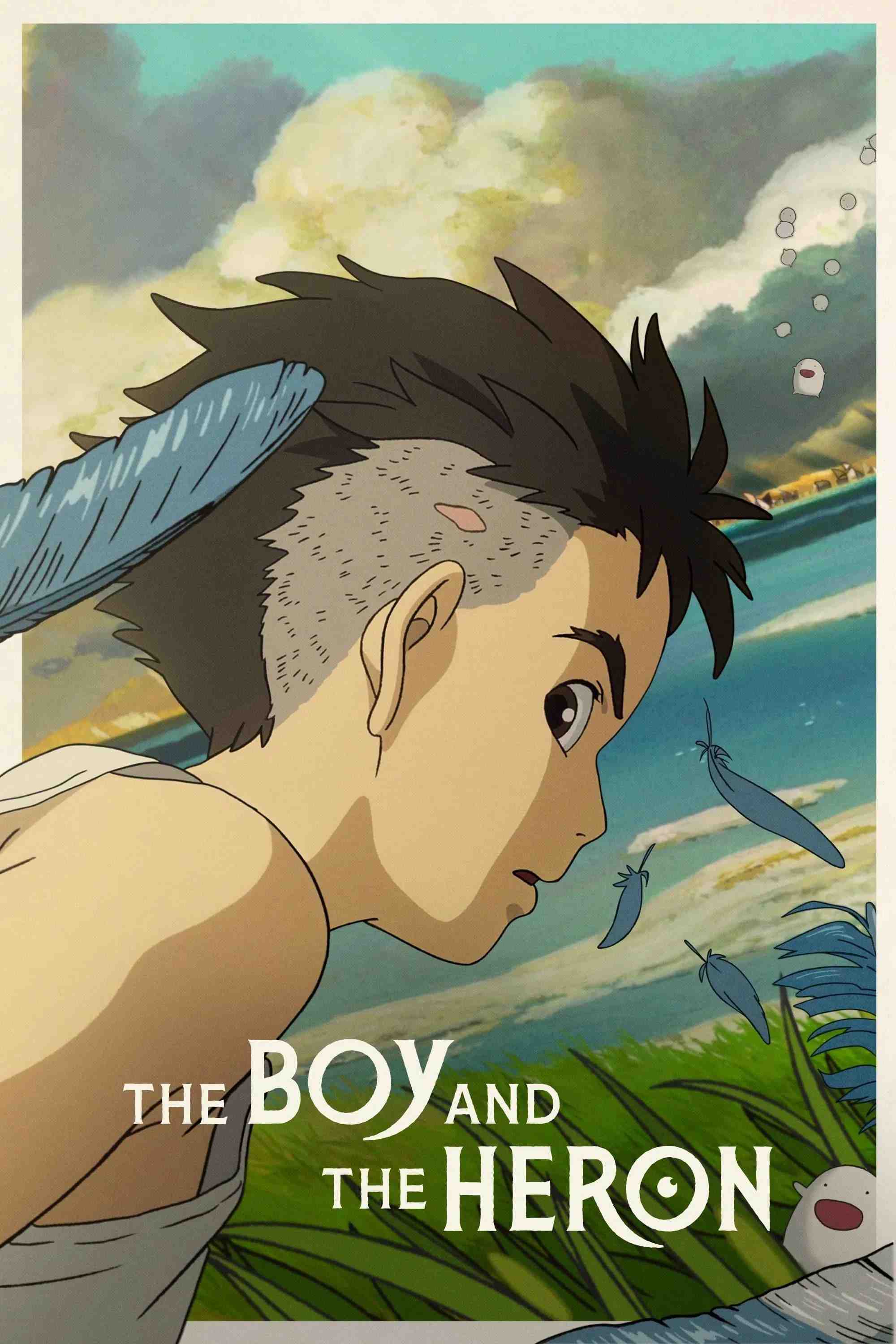 Poster chính thức của phim Phim Hoạt Hình, Phim Phiêu Lưu "Thiếu Niên Và Chim Diệc" (The Boy and the Heron - 2023), với sự tham gia của diễn viên Soma Santoki và Suda Masaki.
