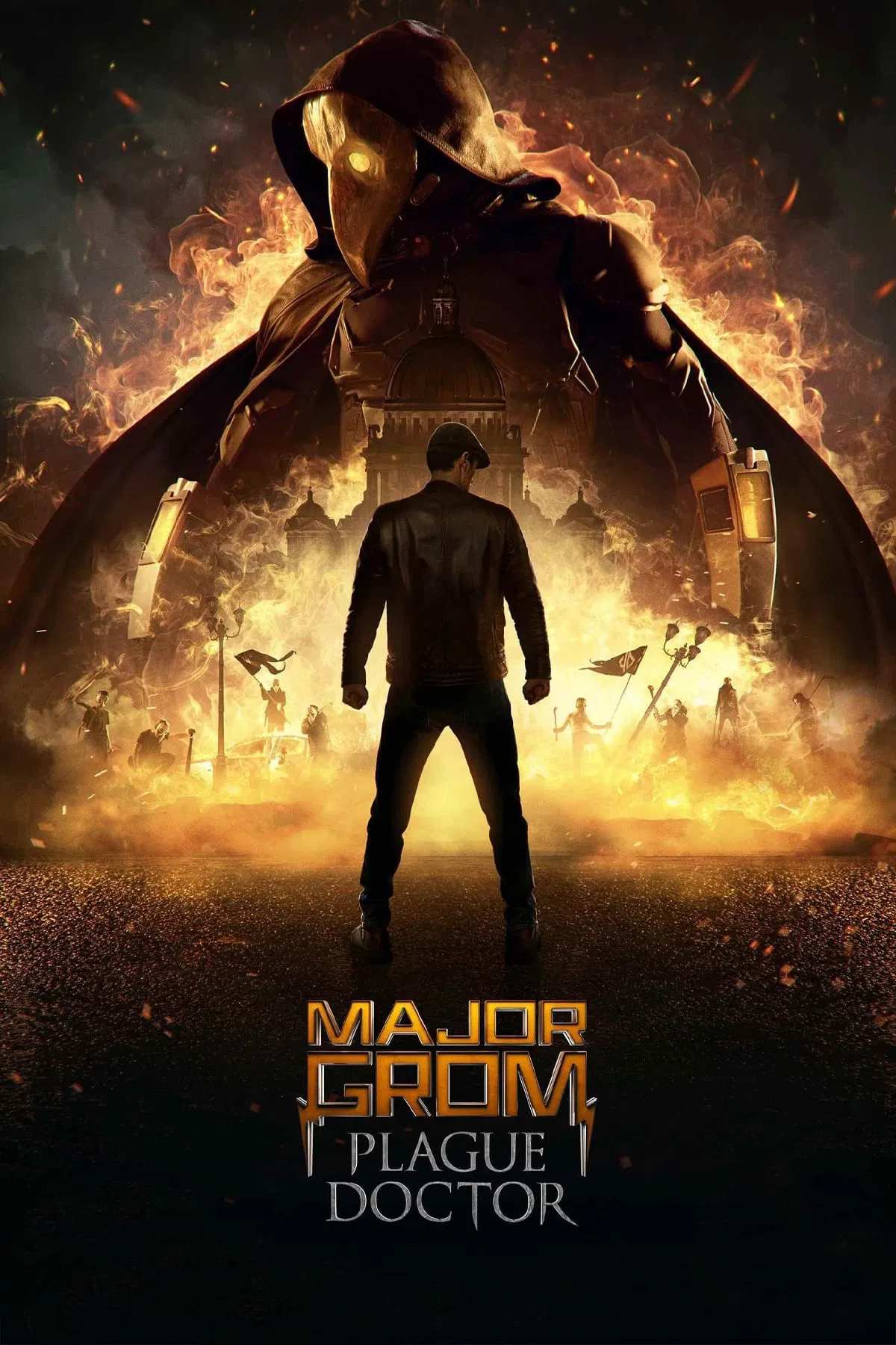 Poster chính thức của phim Phim Hành Động, Phim Phiêu Lưu "Thiếu Tá Grom: Bác Sĩ Bệnh Dịch" (Major Grom: Plague Doctor - 2021), với sự tham gia của diễn viên Tikhon Zhiznevsky và Lyubov Aksyonova.