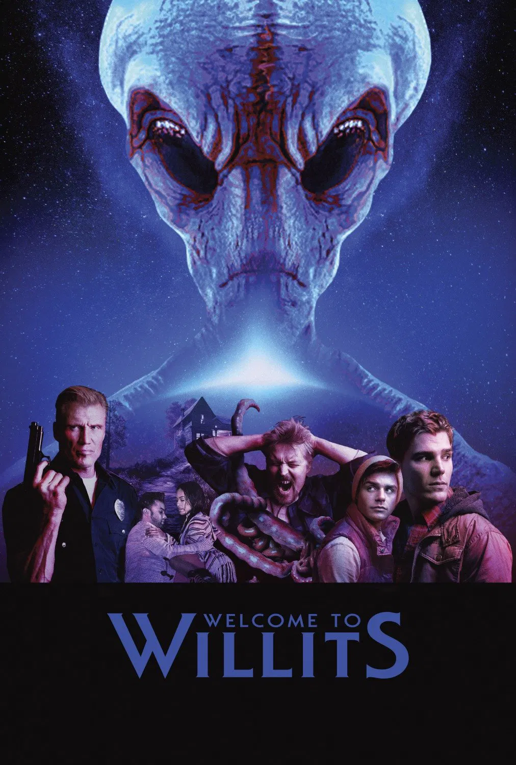 Poster chính thức của phim Phim Kinh Dị, Phim Viễn Tưởng "Thợ Săn Quái Thú" (Welcome to Willits - 2016), với sự tham gia của diễn viên Bill Sage và Dolph Lundgren.