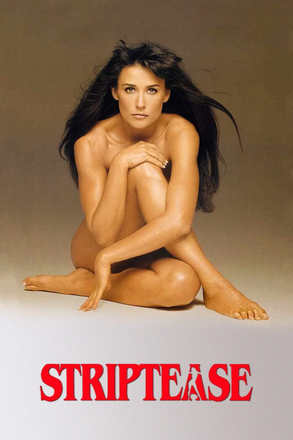 Poster chính thức của phim Phim Hài, Phim Hình Sự "Thoát Y Vũ" (Striptease - 1996), với sự tham gia của diễn viên Demi Moore và Burt Reynolds.