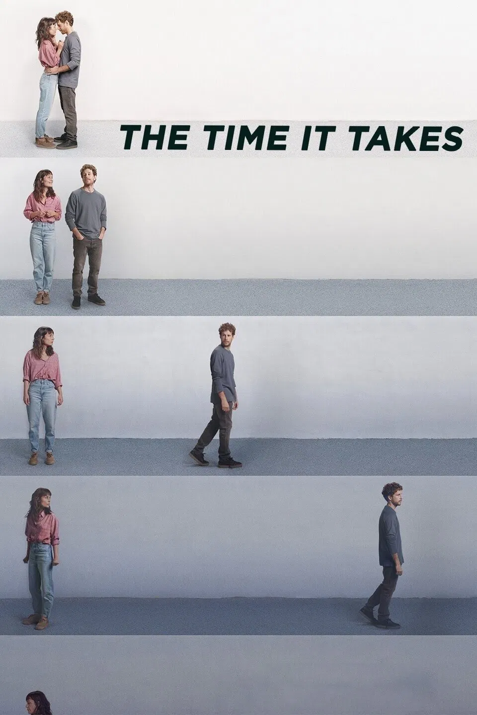 Poster chính thức của phim Phim Hài, Phim Tâm Lý "Thời gian để quên đi" (The Time It Takes - 2021), với sự tham gia của diễn viên Nadia de Santiago và Álvaro Cervantes.