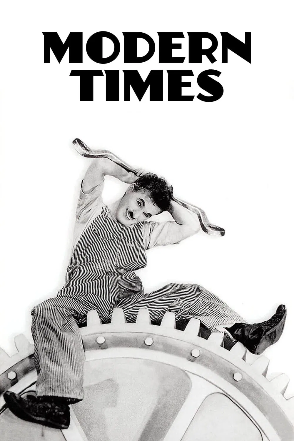 Poster chính thức của phim Phim Hài, Phim Tâm Lý "Thời Hiện Đại" (Modern Times - 1936), với sự tham gia của diễn viên Charlie Chaplin và Paulette Goddard.