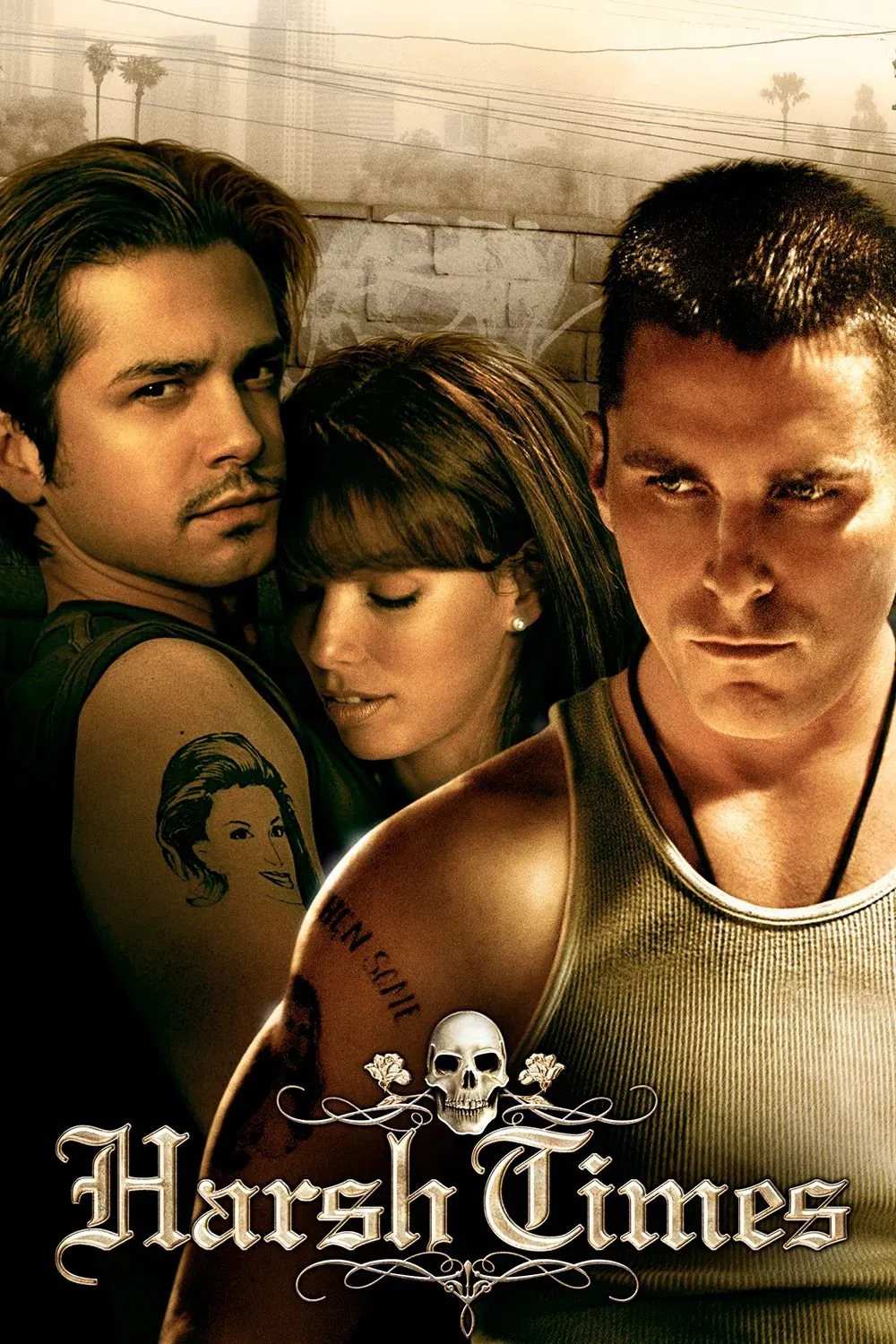 Poster chính thức của phim Phim Hình Sự, Phim Tâm Lý "Thời Kỳ Khó Khăn" (Harsh Times - 2005), với sự tham gia của diễn viên Christian Bale và Freddy Rodríguez.