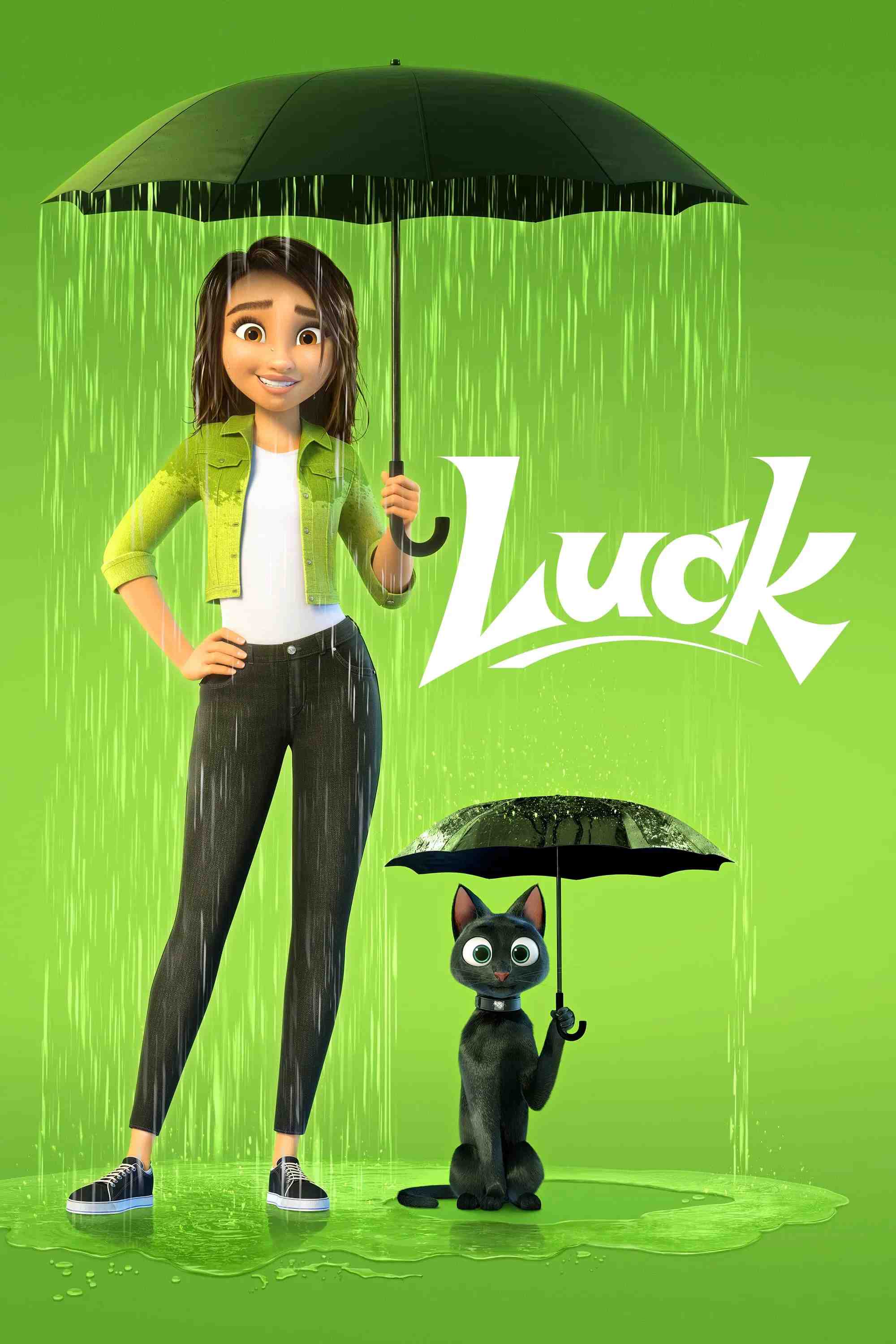 Poster chính thức của phim Phim Hoạt Hình, Phim Phiêu Lưu "Thời Vận" (Luck - 2022), với sự tham gia của diễn viên Eva Noblezada và Simon Pegg.