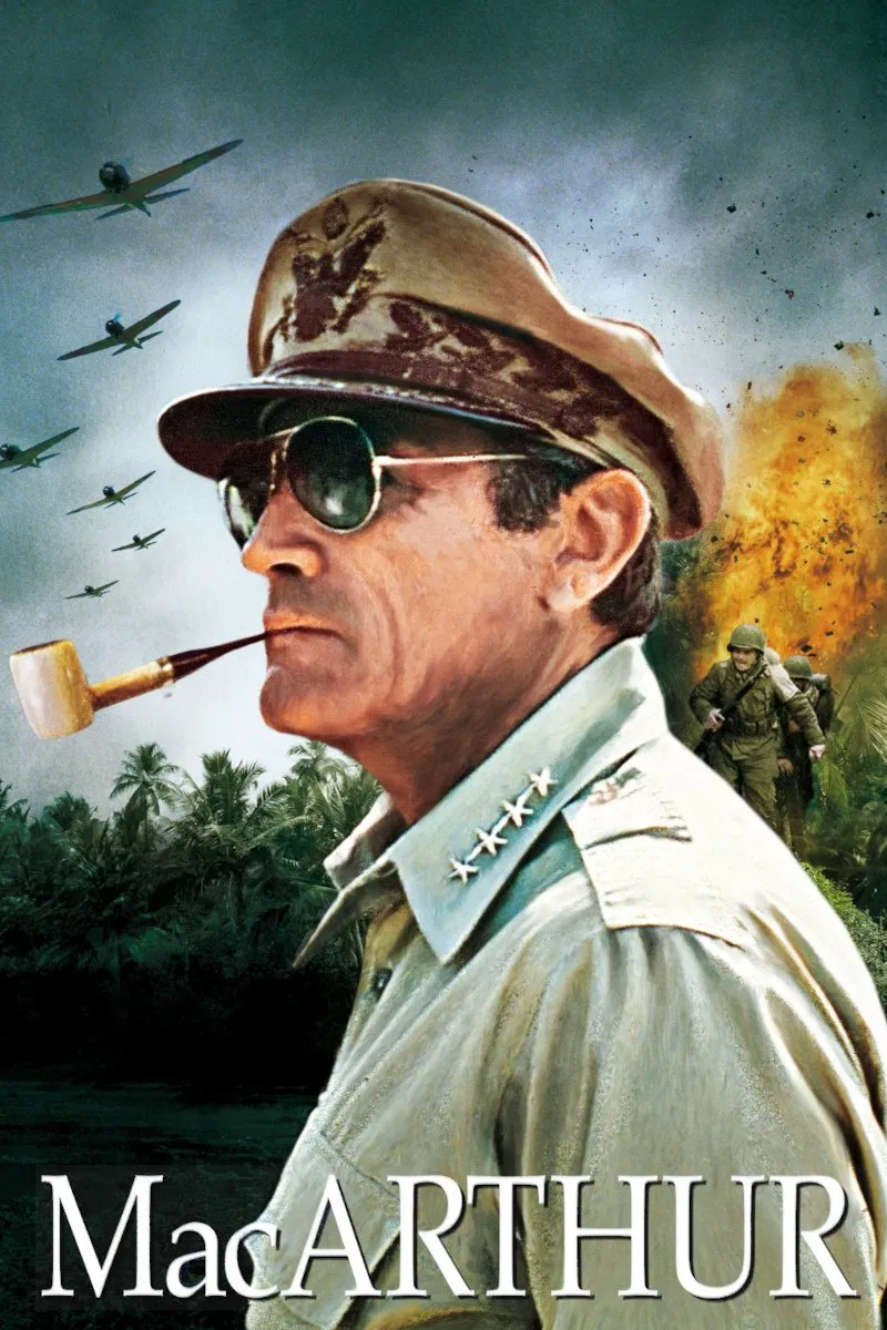 Poster chính thức của phim Phim Tâm Lý, Phim Lịch Sử "Thống Tướng Lục Quân" (MacArthur - 1977), với sự tham gia của diễn viên Gregory Peck và Ivan Bonar.