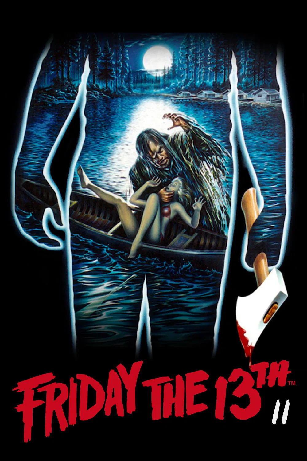 Poster chính thức của phim Phim Kinh Dị, Phim Giật Gân "Thứ 6 Ngày 13 Phần 2" (Friday the 13th Part 2 - 1981), với sự tham gia của diễn viên Russell Todd và Amy Steel.