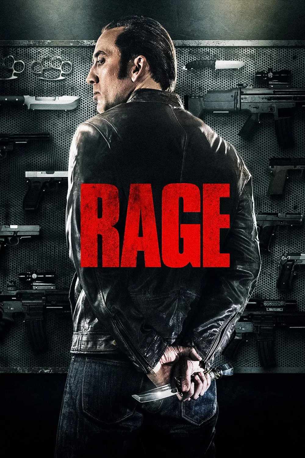 Poster chính thức của phim Phim Hành Động, Phim Hình Sự "Thù Con Phải Trả" (Rage - 2014), với sự tham gia của diễn viên Nicolas Cage và Aubrey Shea.