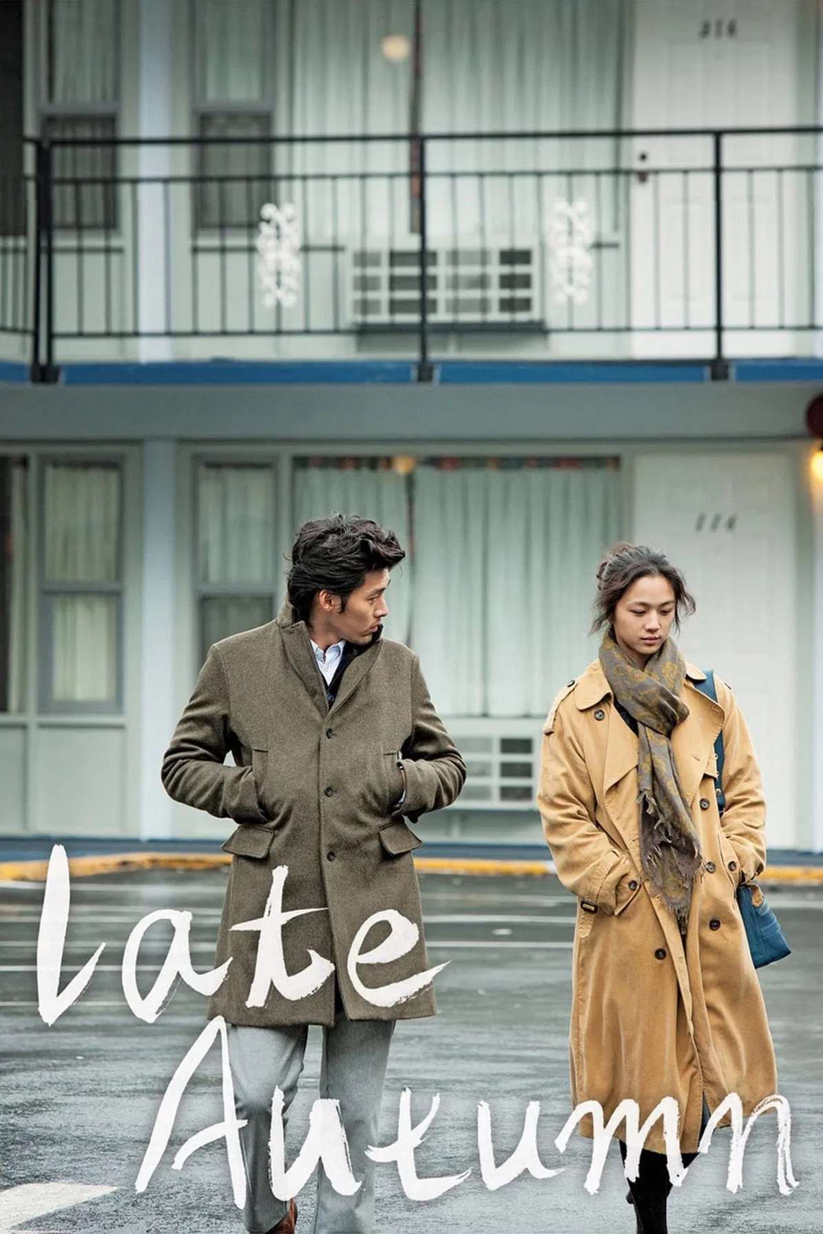 Poster chính thức của phim Phim Tâm Lý, Phim Tình Cảm "Thu Muộn" (Late Autumn - 2011), với sự tham gia của diễn viên Hyun Bin và Thang Duy.