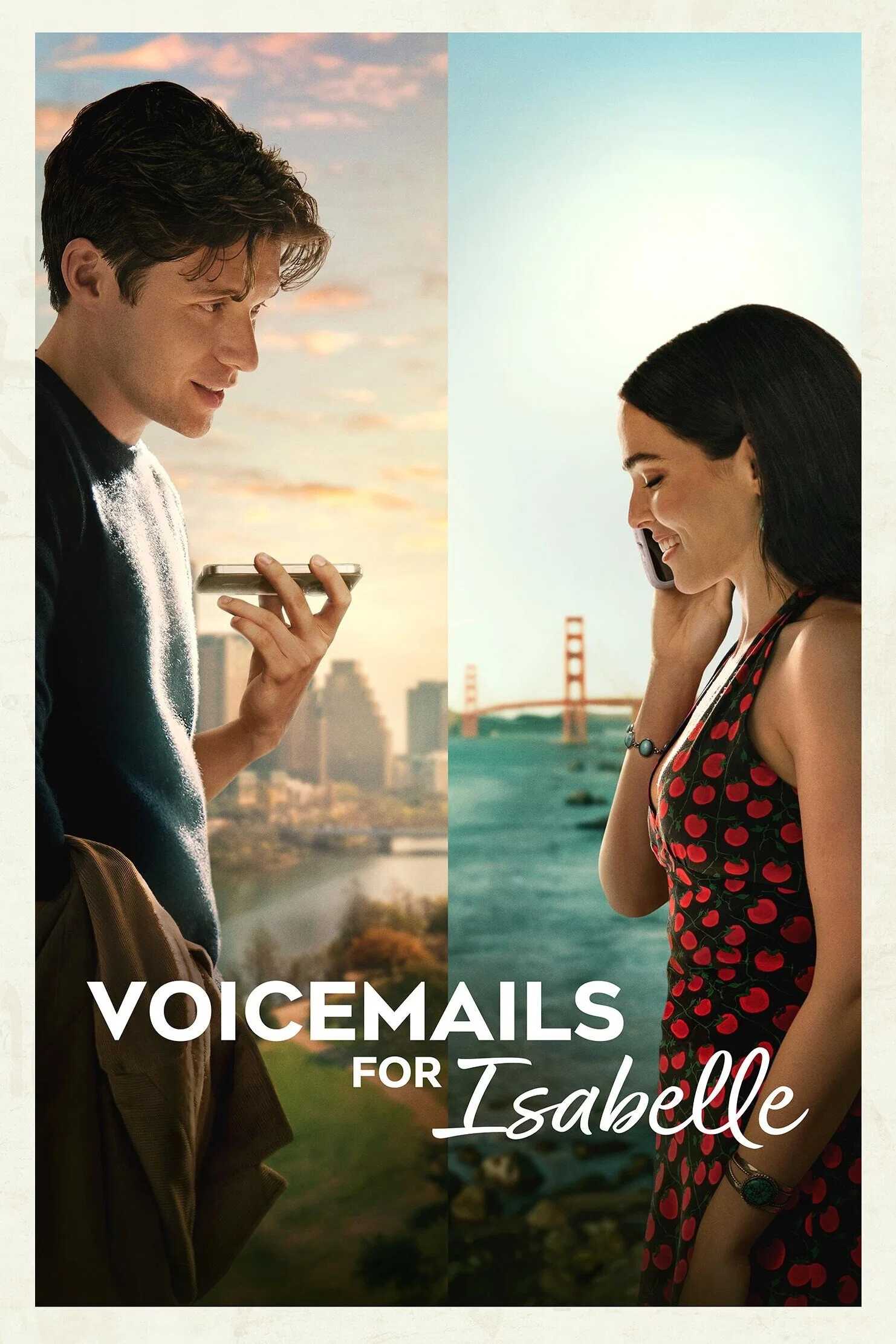 Poster chính thức của phim Phim Tình Cảm, Phim Hài "Thư Thoại Của Isabelle" (Voicemails for Isabelle - 2026), với sự tham gia của diễn viên Zoey Deutch và Nick Robinson.